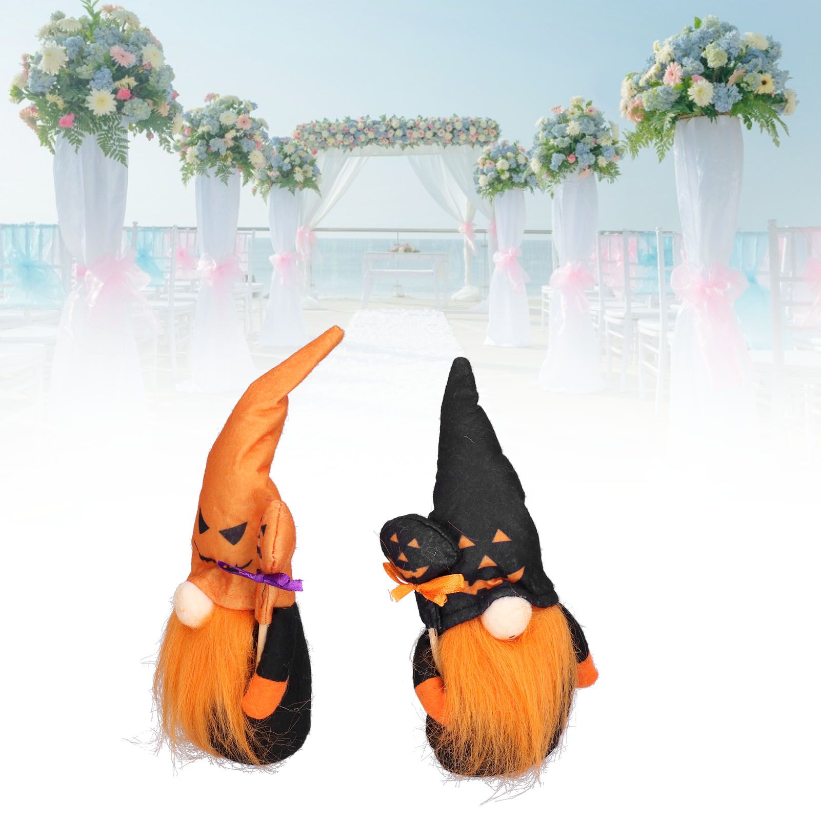 2PCS Halloween Faceless Doll Dwarf Gnome Doll Gifts Party Props Supplies view 12