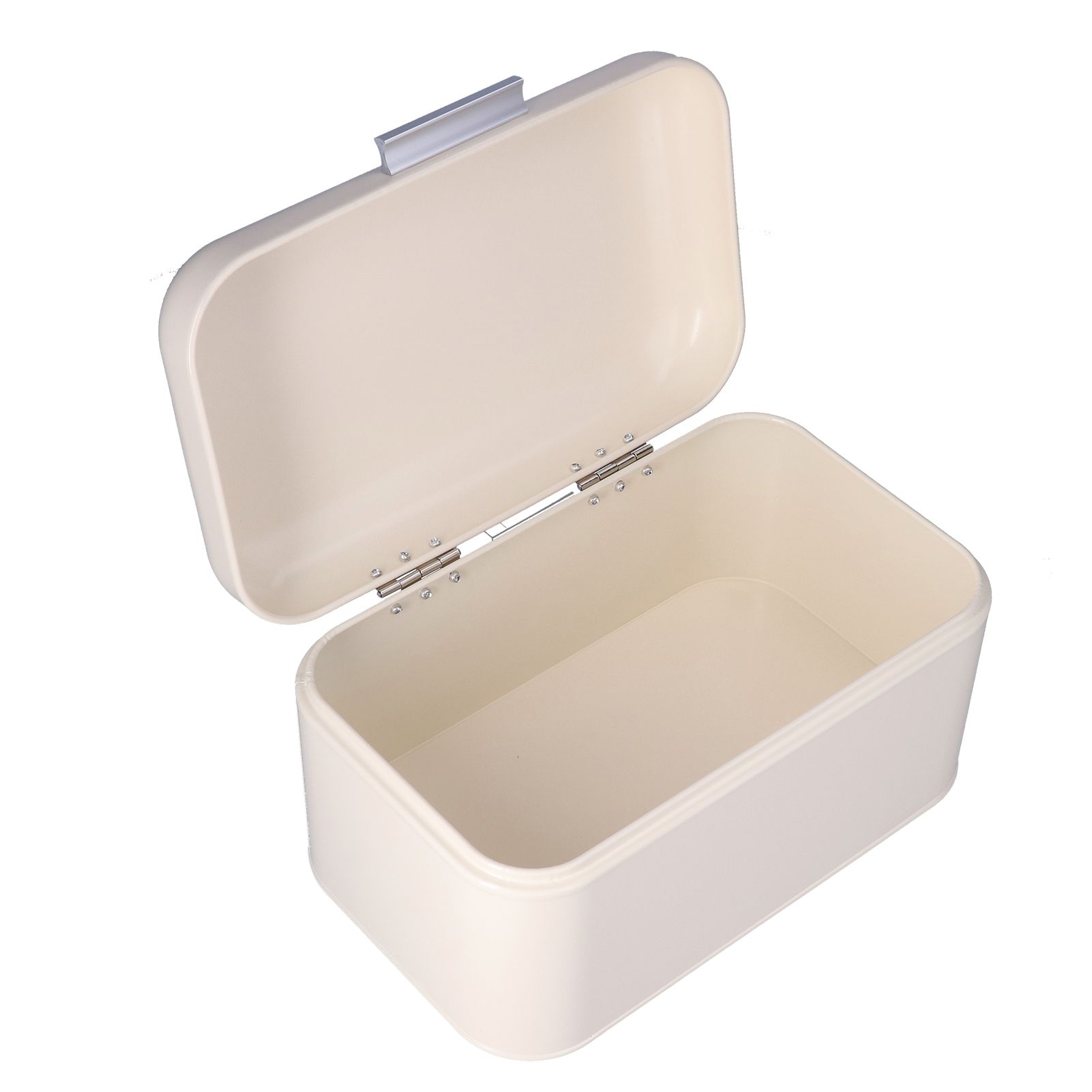 Milky White Bread Box Safe Odorless Large Capacity Anti Fingerprint Retro Tin view 6