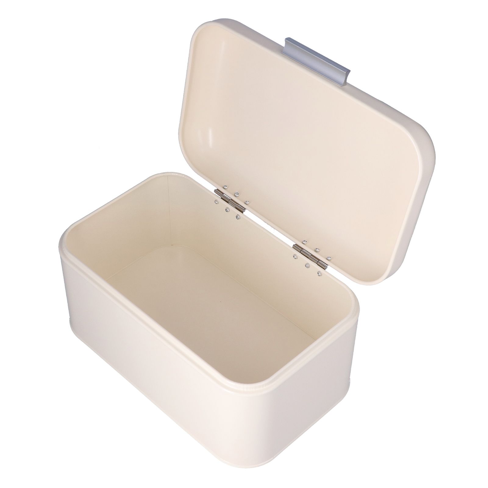 Milky White Bread Box Safe Odorless Large Capacity Anti Fingerprint Retro Tin view 7