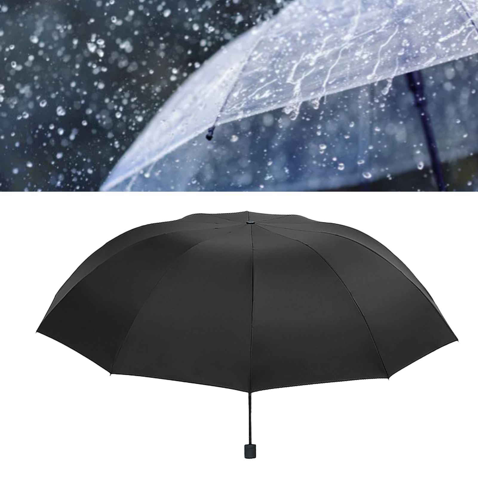 Travel Umbrella 10 Ribs Portable Manual Windproof Rainproof Sunscreen Folding view 9