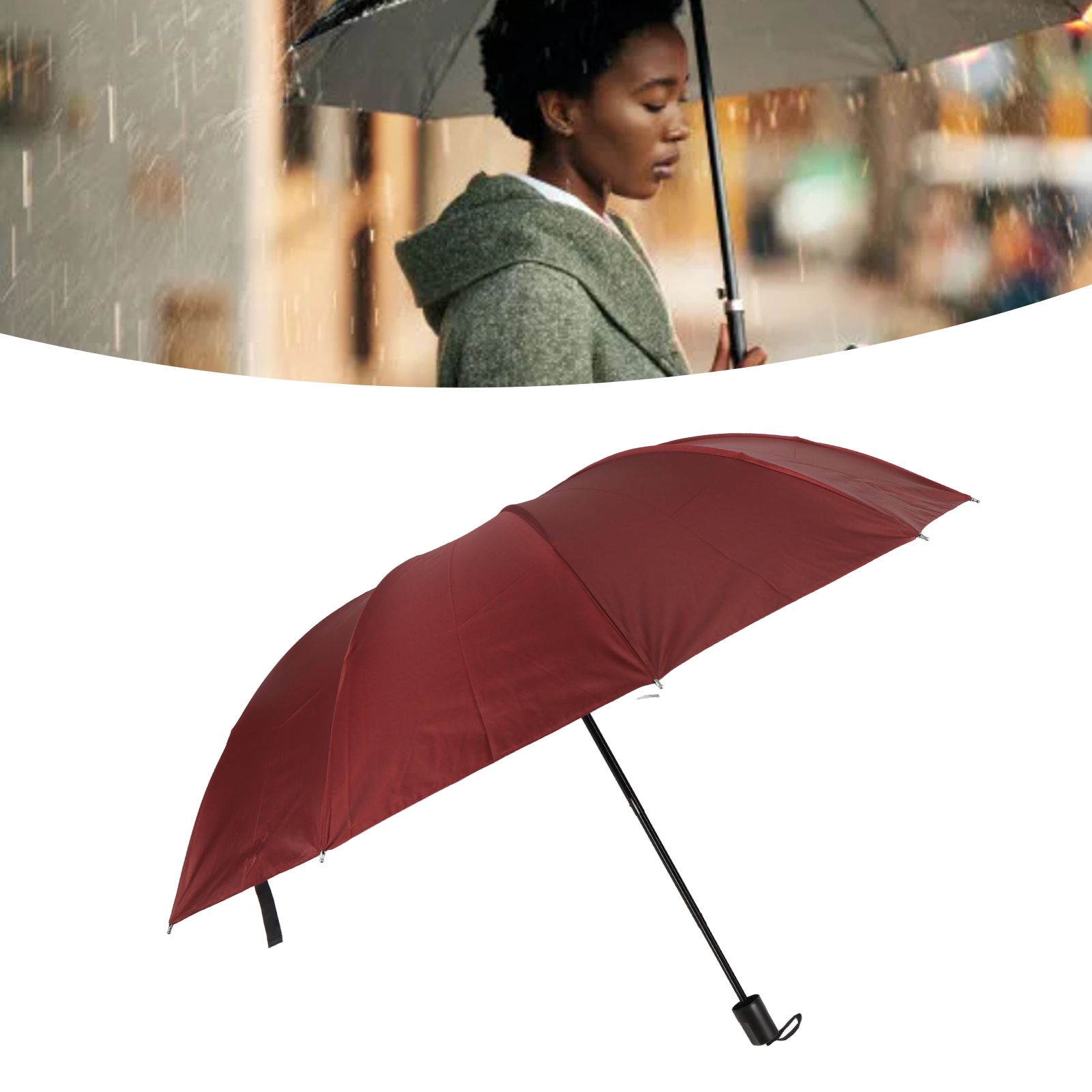 Travel Umbrella 10 Ribs Portable Manual Windproof Rainproof Sunscreen Folding view 8