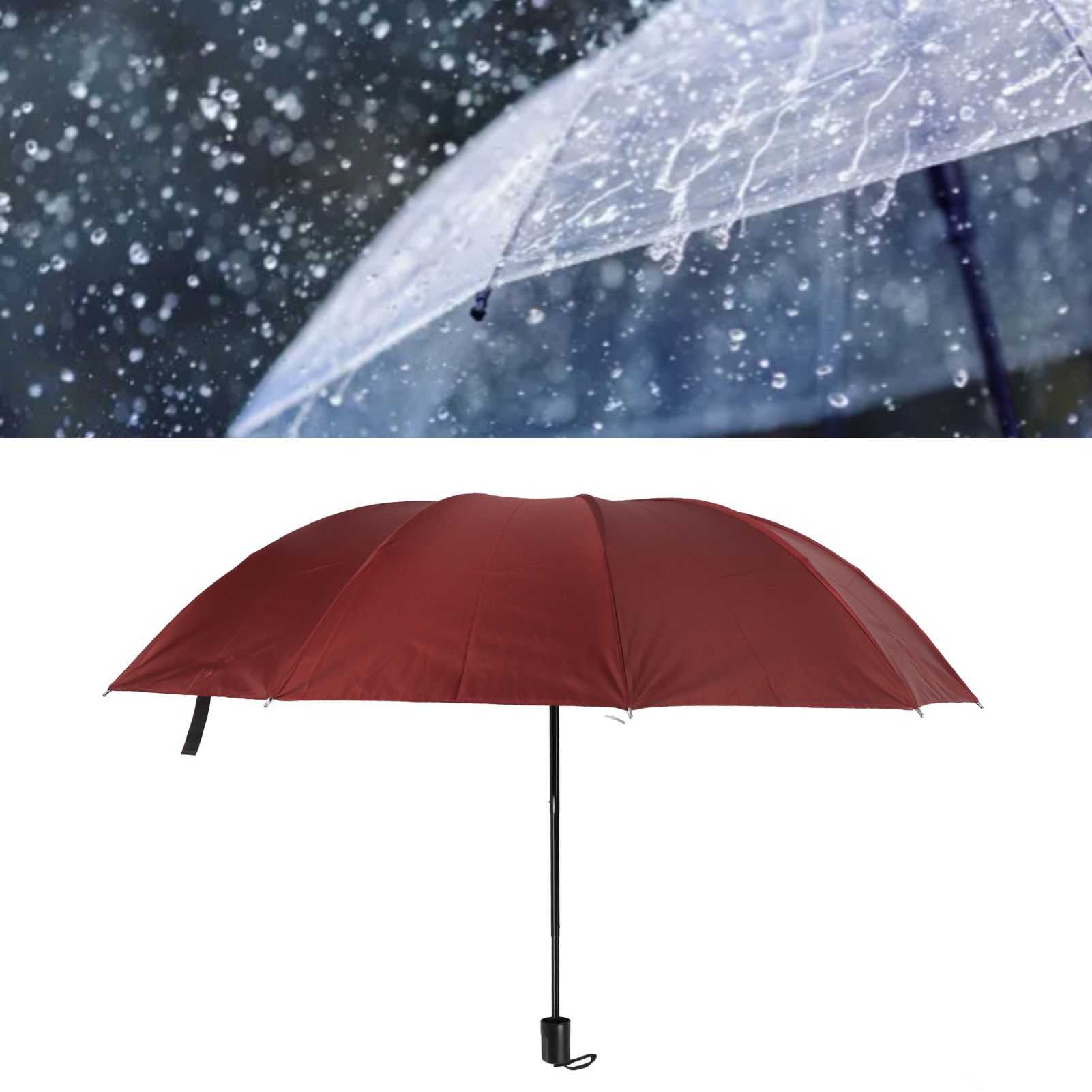 Travel Umbrella 10 Ribs Portable Manual Windproof Rainproof Sunscreen Folding view 9