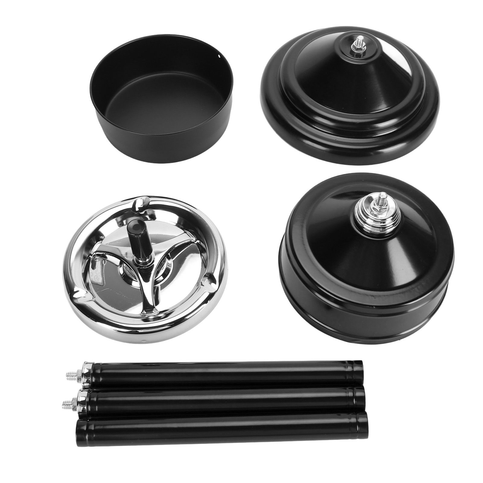 Floor Ashtray Self Cleaning Detachable Adjustable Height Standing Ash Tray view 3