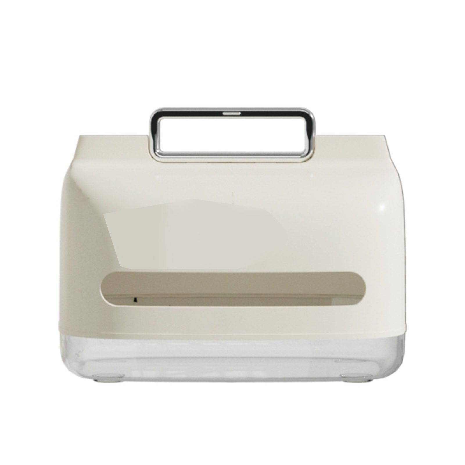 Tissue Box Cover Holder with Portable Handle Clear Window Large Capacity view 3