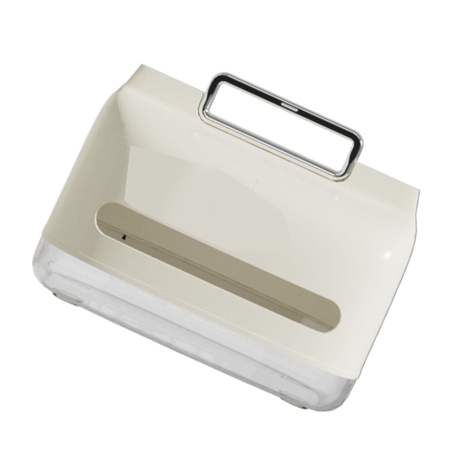 Tissue Box Cover Holder with Portable Handle Clear Window Large Capacity view 4