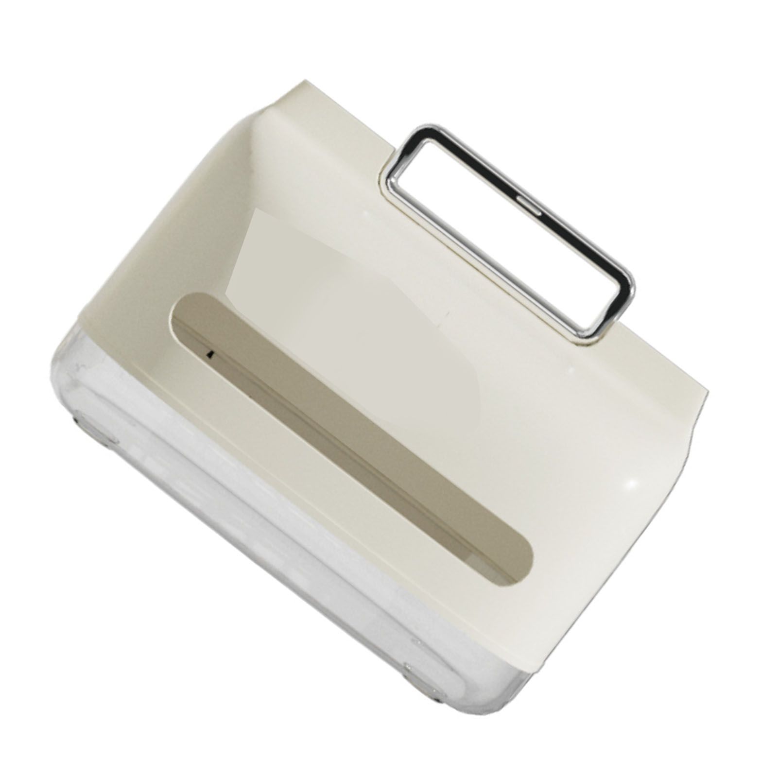 Tissue Box Cover Holder with Portable Handle Clear Window Large Capacity view 6
