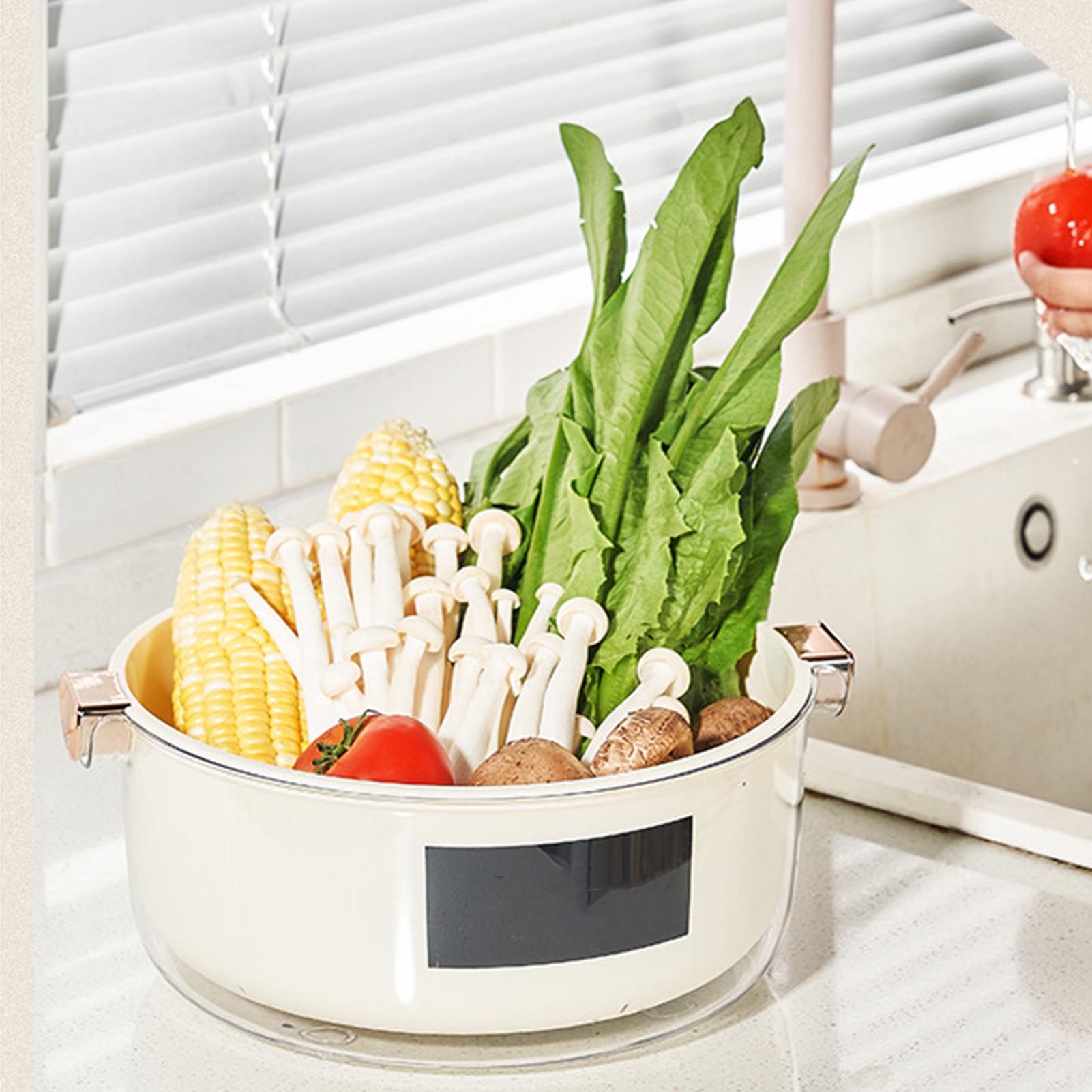 Kitchen Colanders Bowl Set 2 in 1 Fruit Vegetable Washing Food Strainers Large view 9