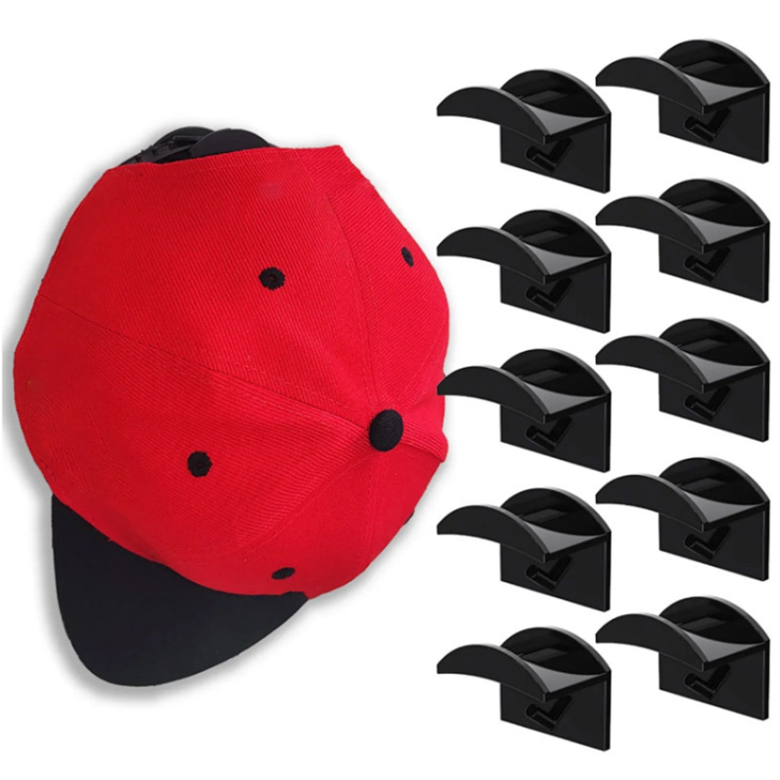 Adhesive Hat Hook Hole Free Multifunctional Plastic Hat Holder Organizer for Home view 7