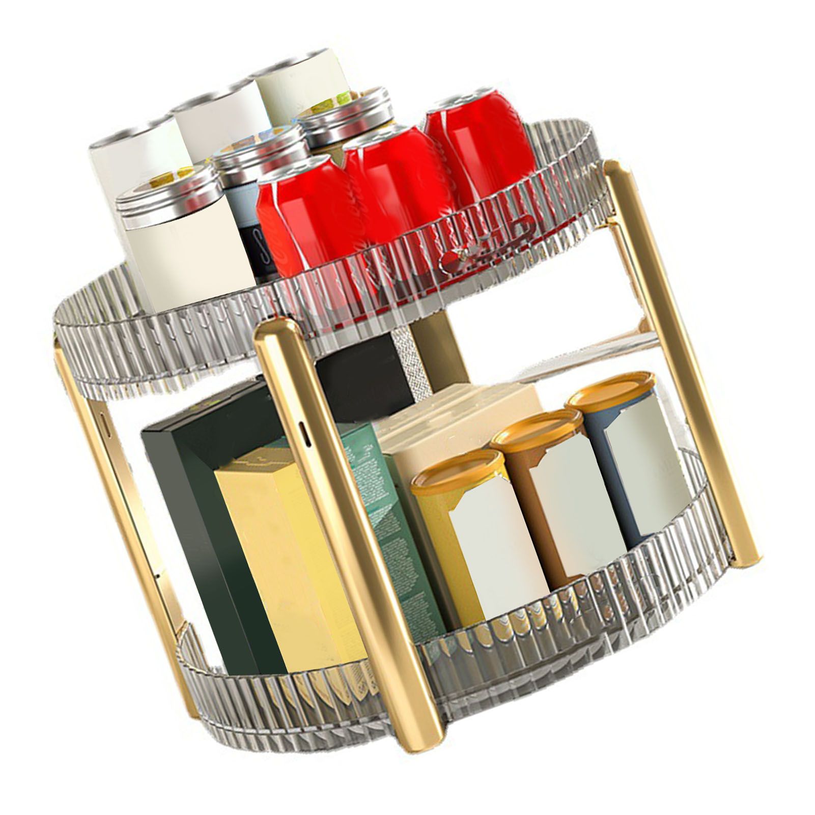 Makeup Storage Holder Rack Transparent 2 Tier Multifunctional Countertop