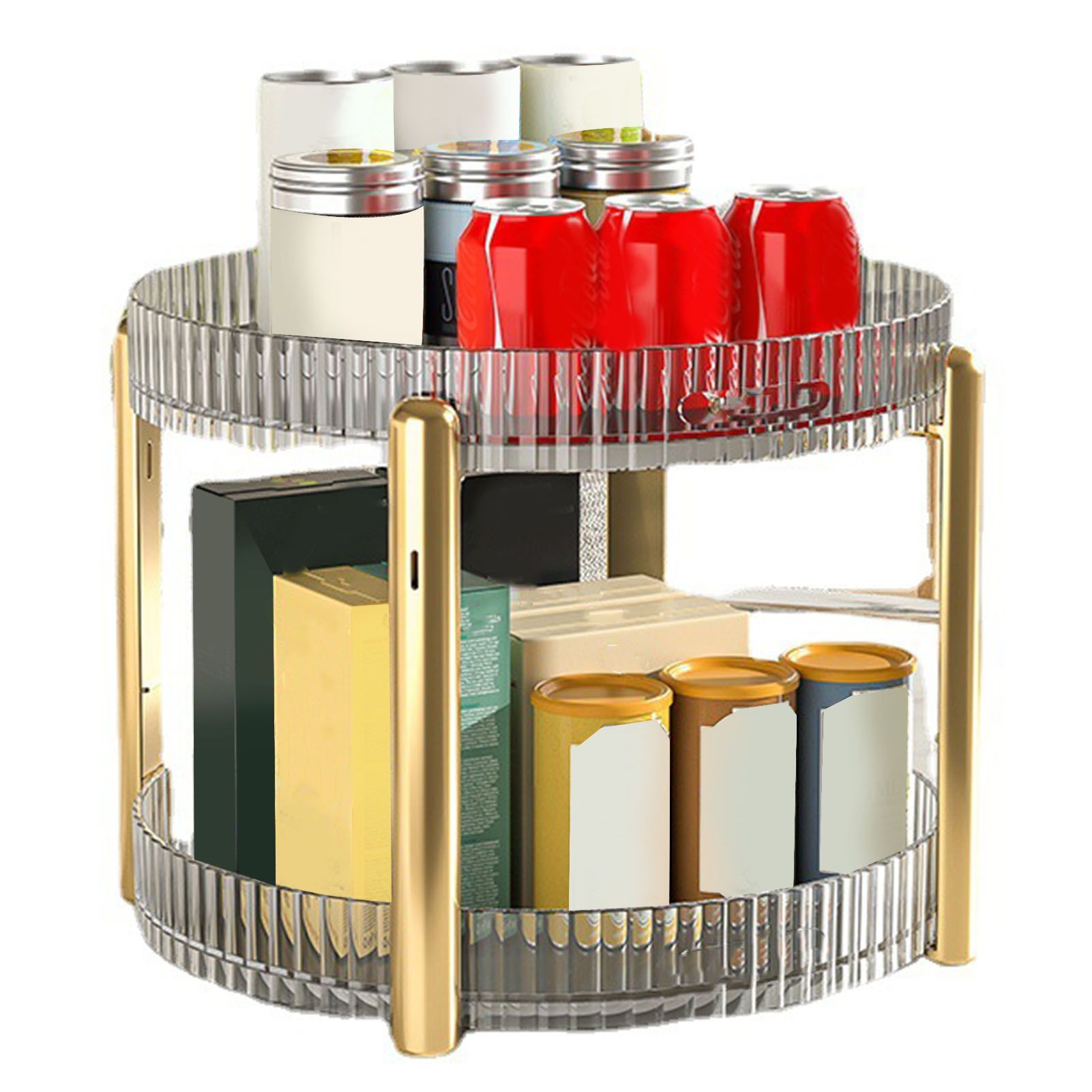 Makeup Storage Holder Rack Transparent 2 Tier Multifunctional Countertop view 3