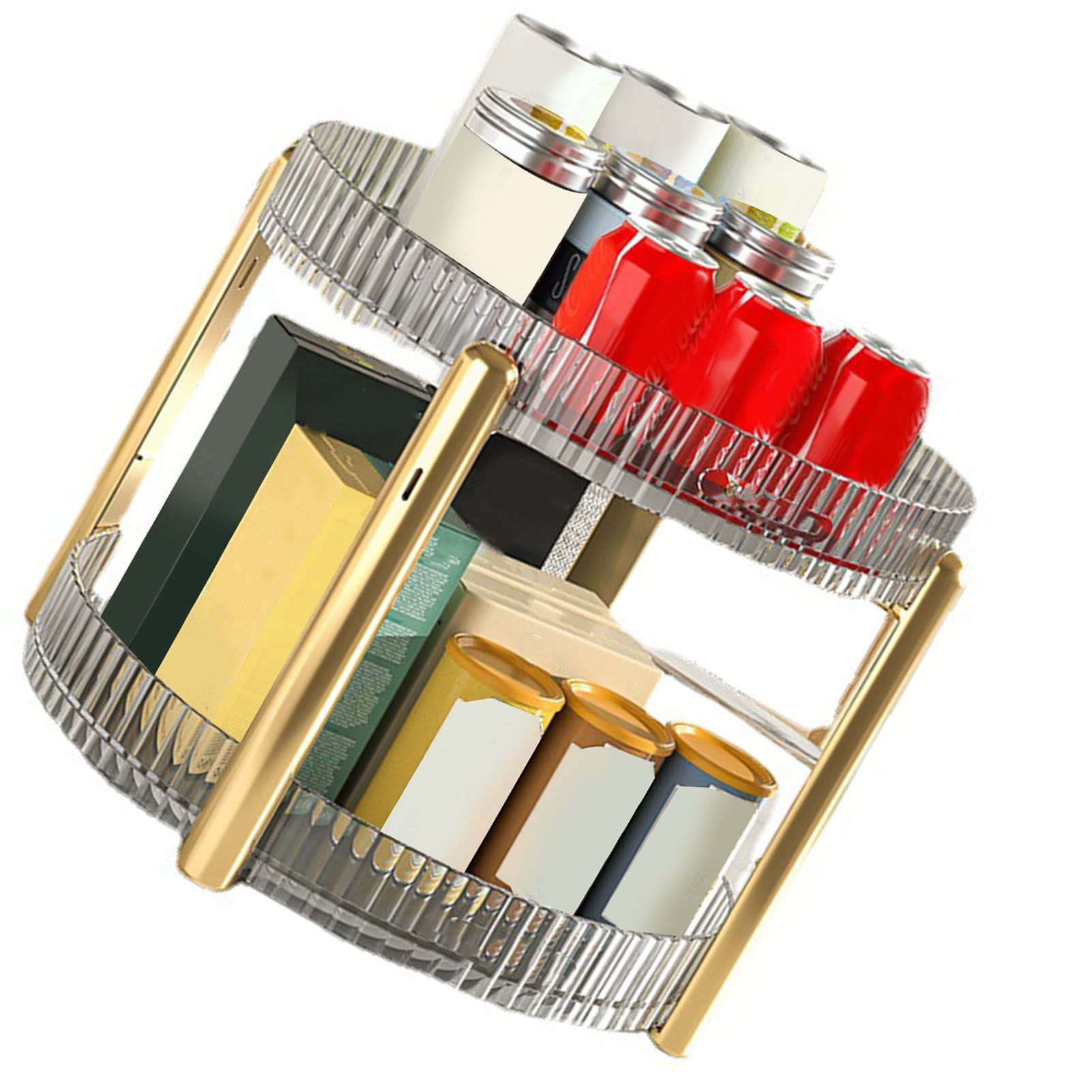 Makeup Storage Holder Rack Transparent 2 Tier Multifunctional Countertop view 4
