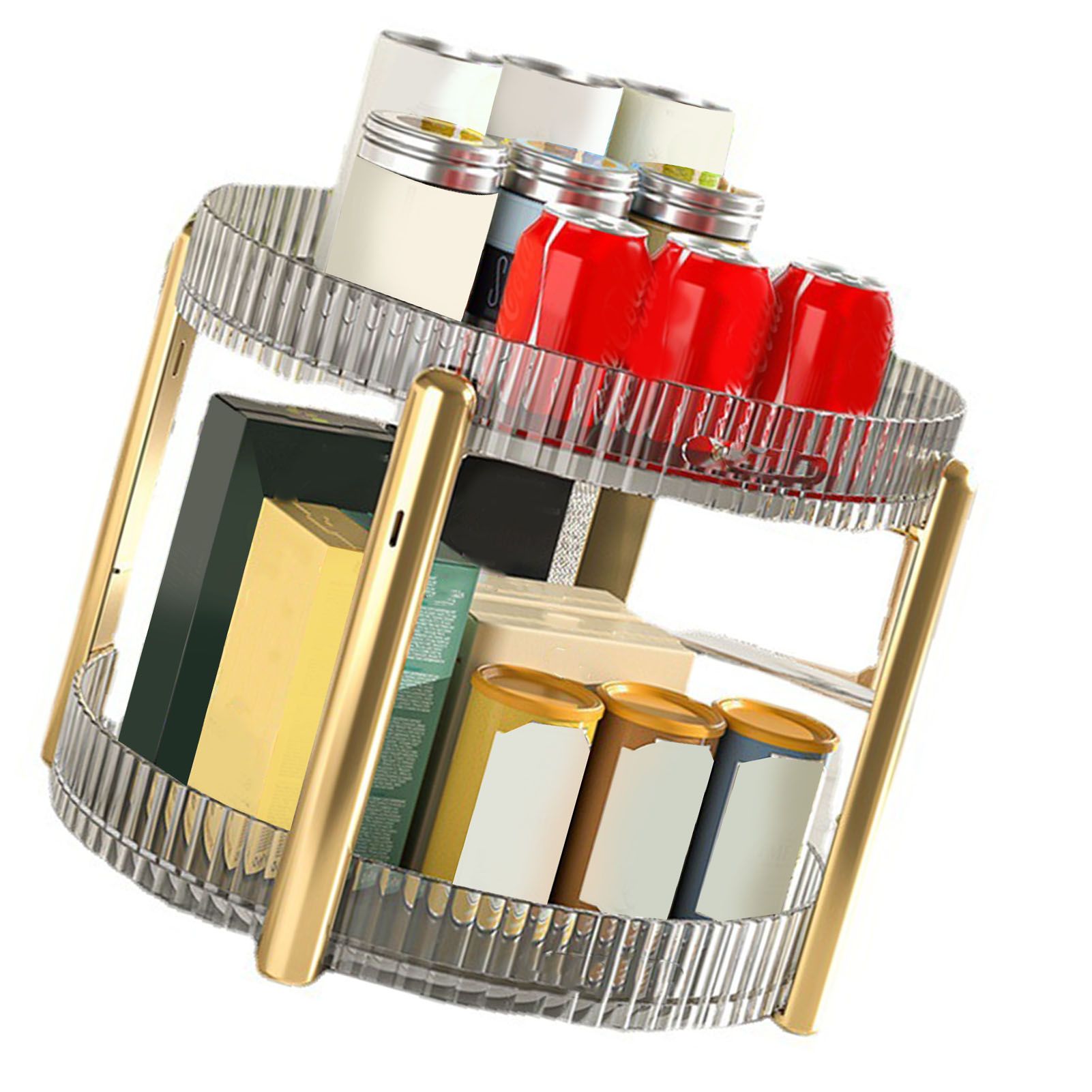 Makeup Storage Holder Rack Transparent 2 Tier Multifunctional Countertop view 6