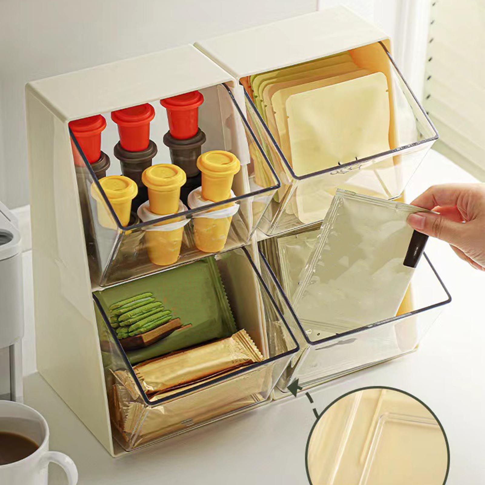 Tea Bag Organizer 2 Layer Clear Bar Accessories Dust Proof Coffee Pod Holder view 9