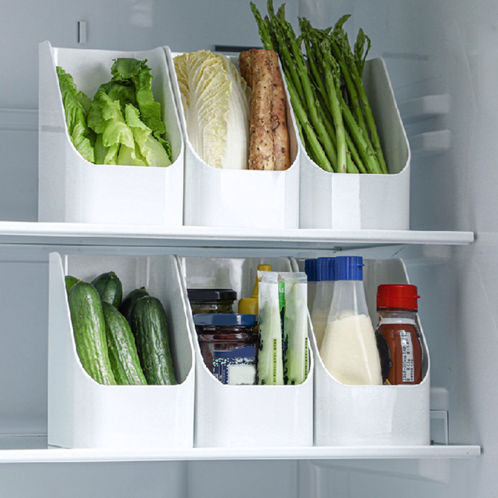Open Front Storage Box Multifunctional Desktop Organizer Fridge Container for view 8