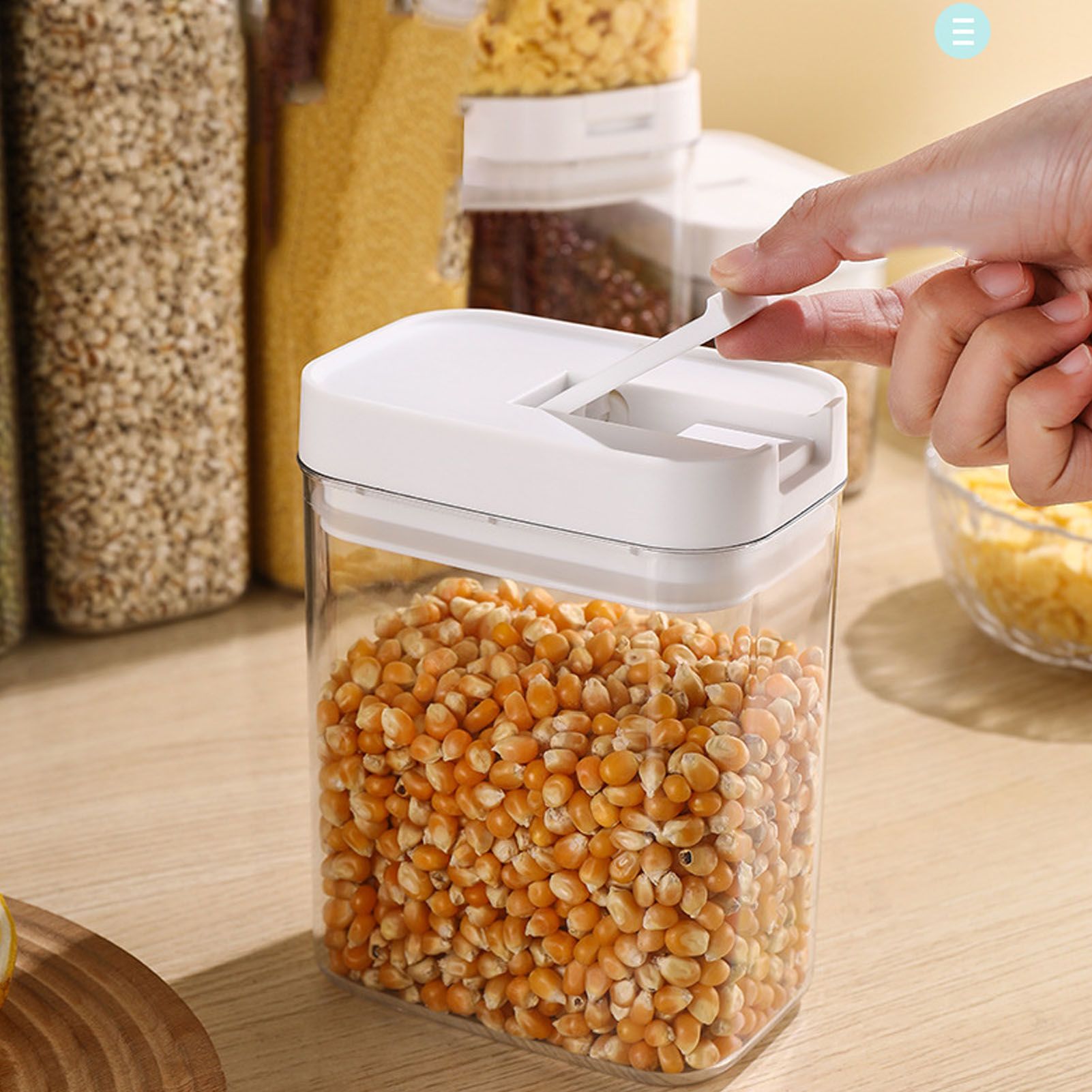 Airtight Food Storage Container 800ml Plastic Clear Stackable Sealed Dry Food view 9