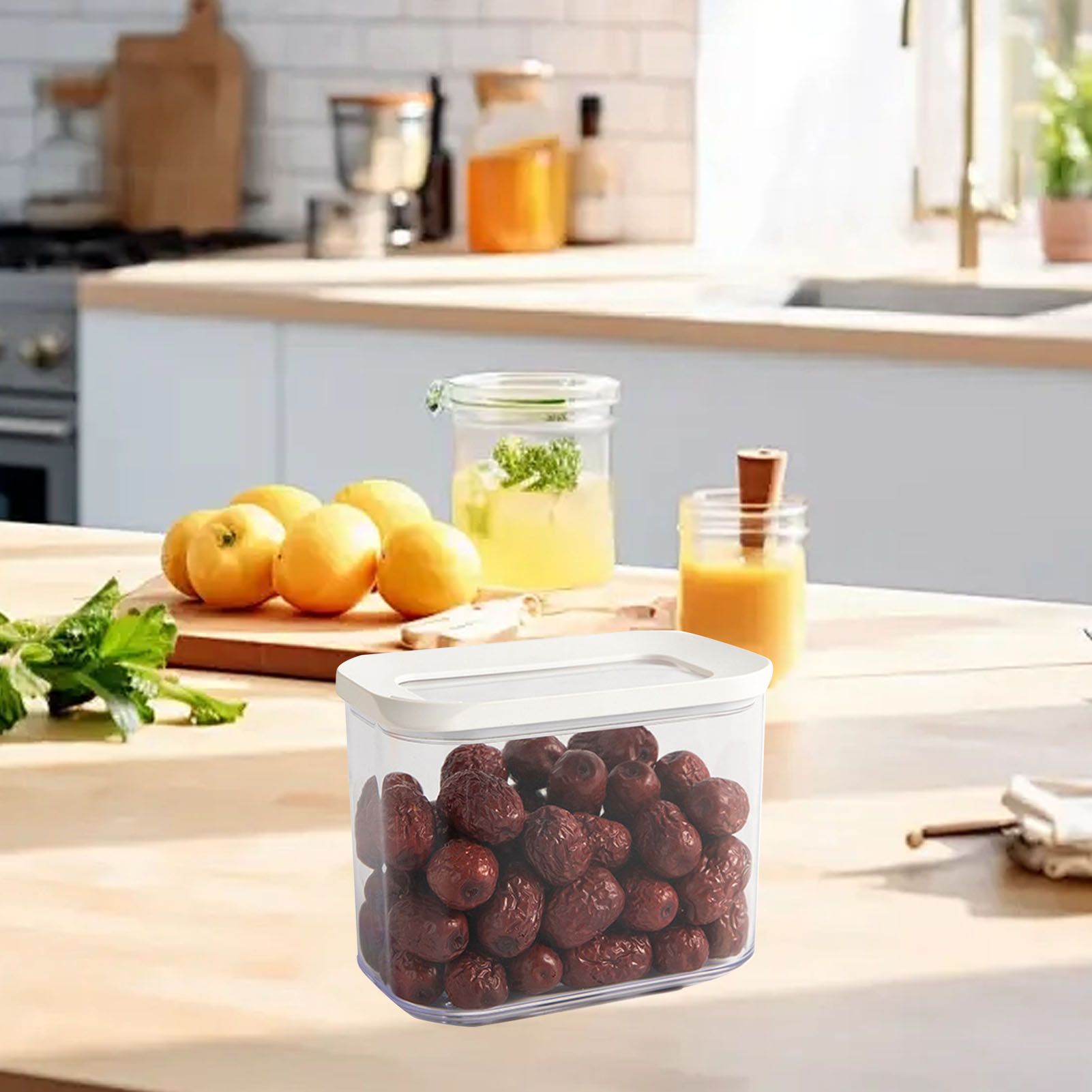 Airtight Food Storage Container 1000ml PET Clear Sealed Dry Food Storage view 8