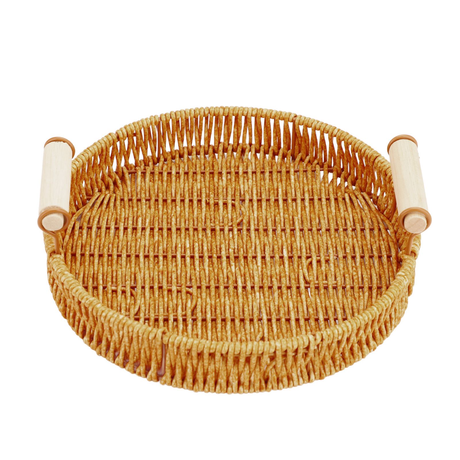 Woven Serving Tray Decorative Multipurpose Round Serving Basket with Dual view 6