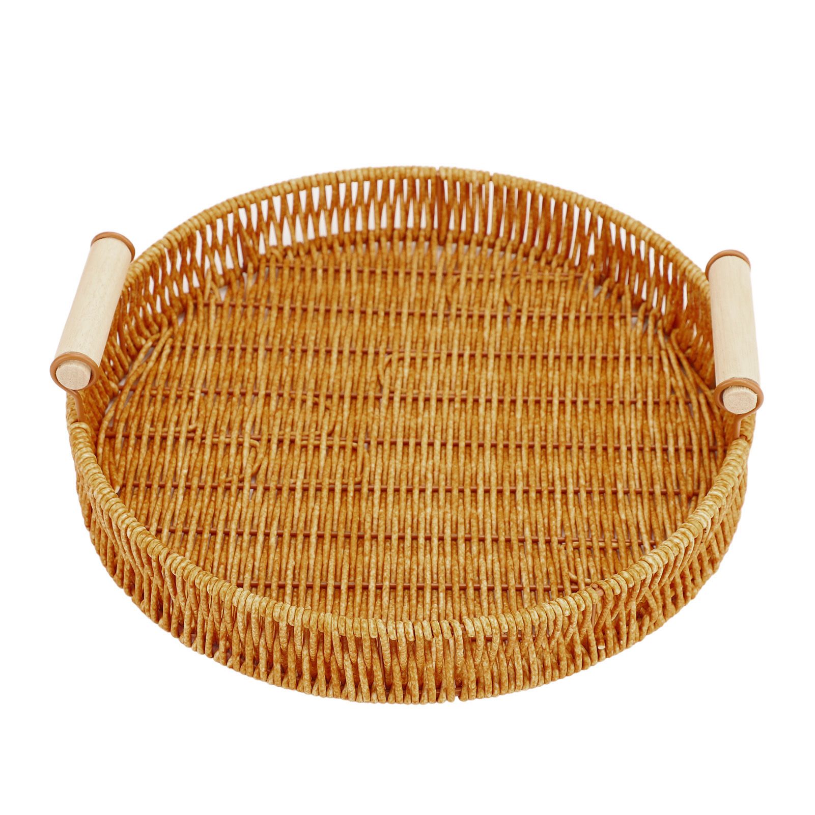Woven Serving Tray Decorative Multipurpose Round Serving Basket with Dual view 12