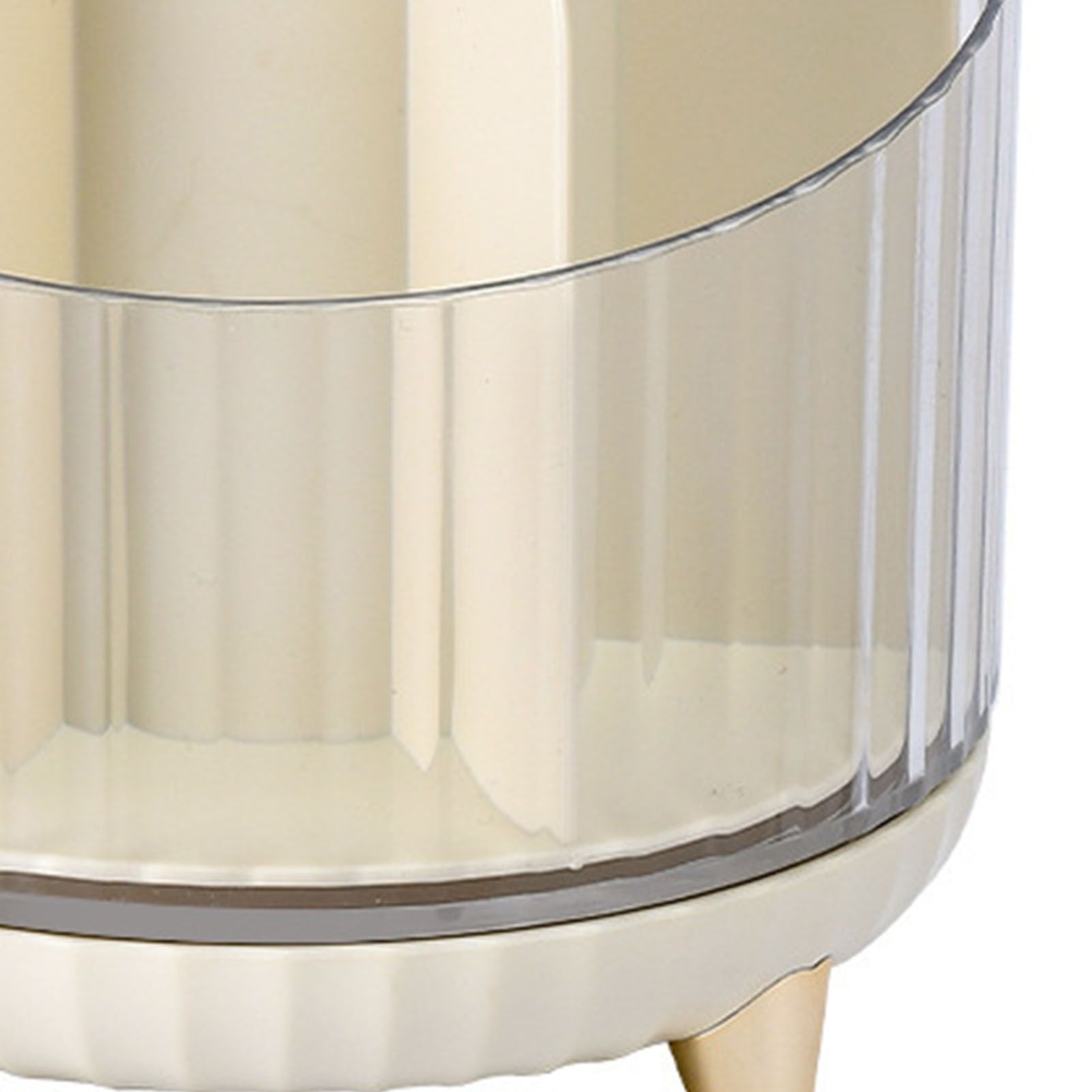 Makeup Brush Storage Organizer Rotating Cosmetic Brush Holder Clear Desk view 5