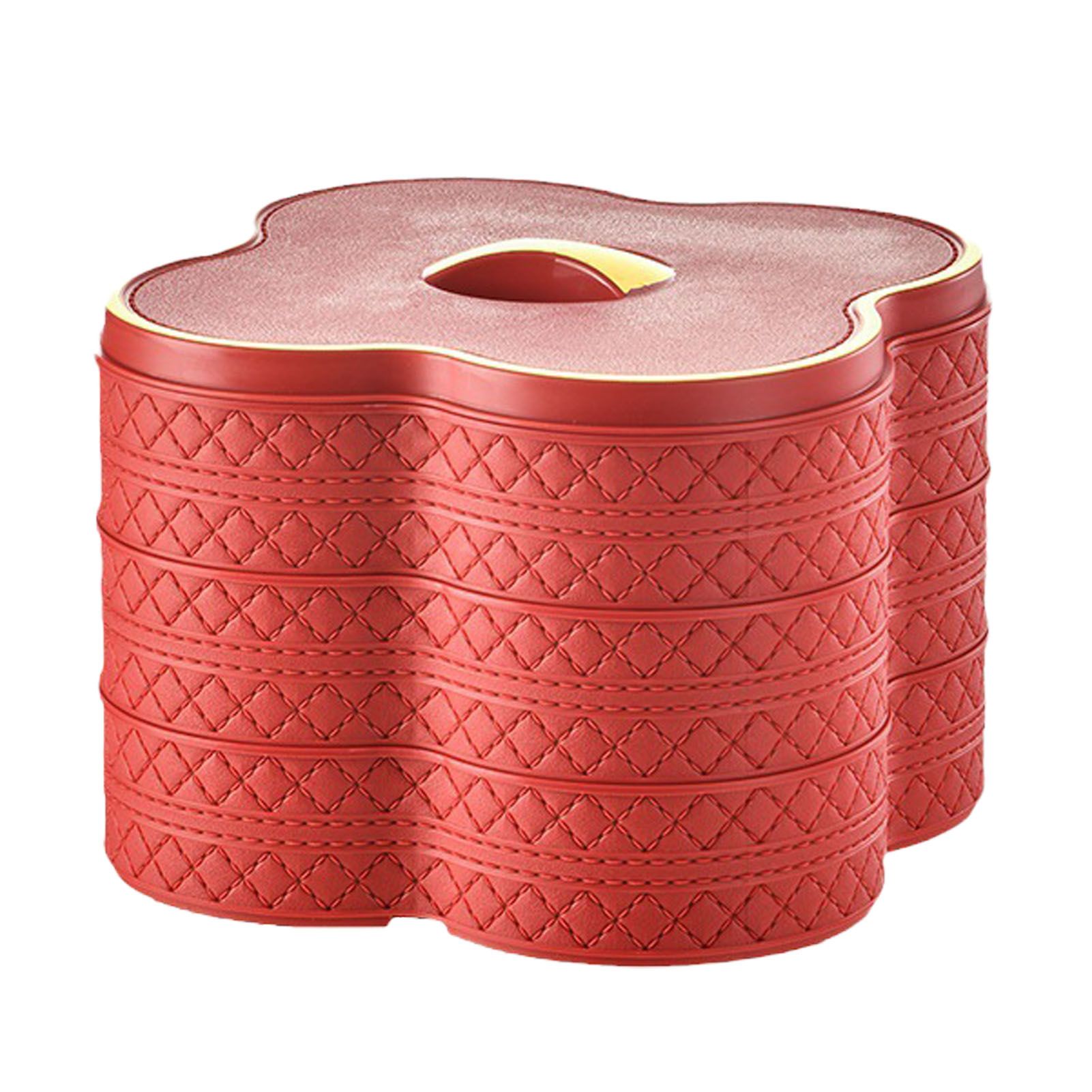 PU Leather Three Layer Tray Dust Prevention Nut Candy Container Snack view 3