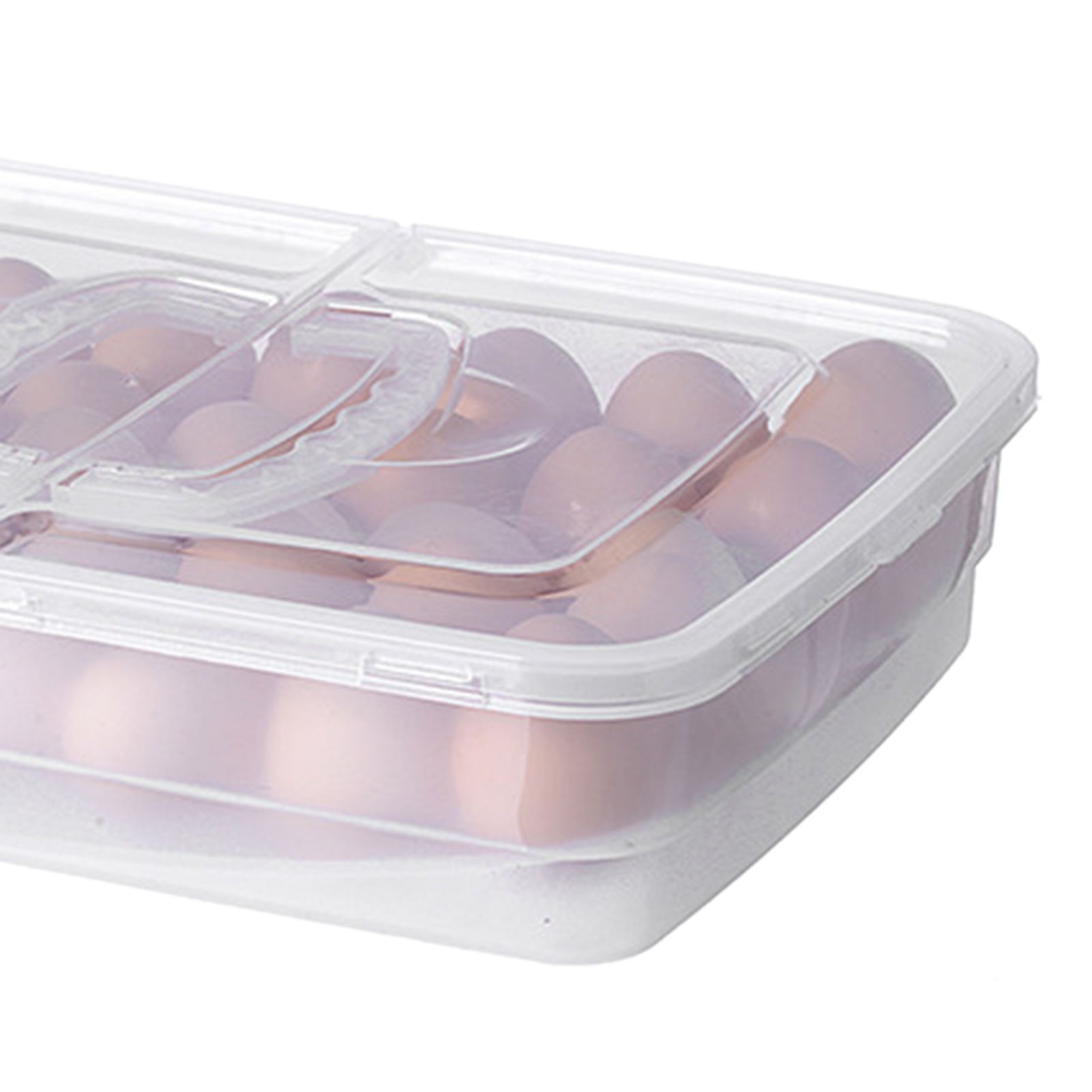Portable Egg Storage Box 34 Grids Plastic Egg Storage Carrier with Handle for view 2