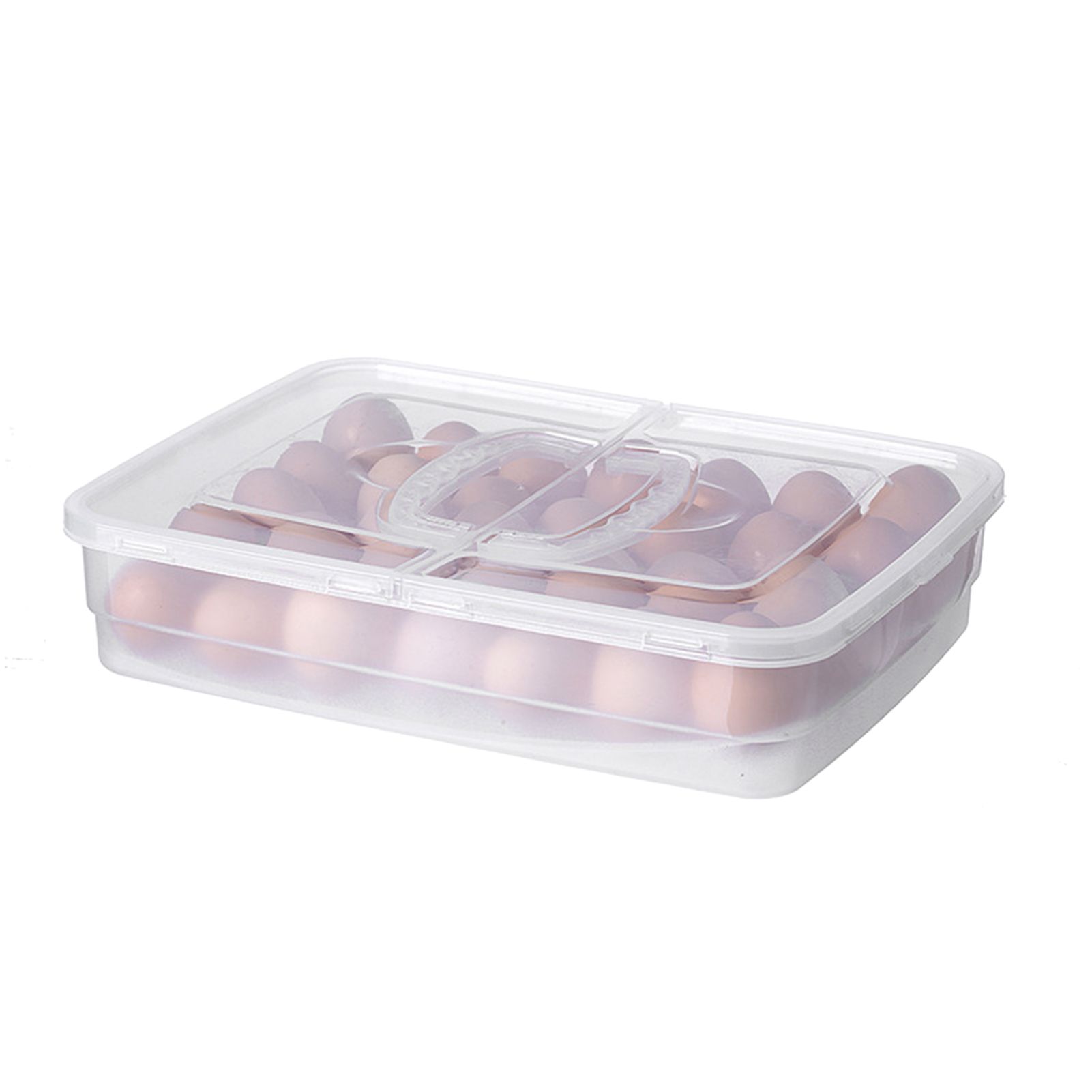 Portable Egg Storage Box 34 Grids Plastic Egg Storage Carrier with Handle for view 3