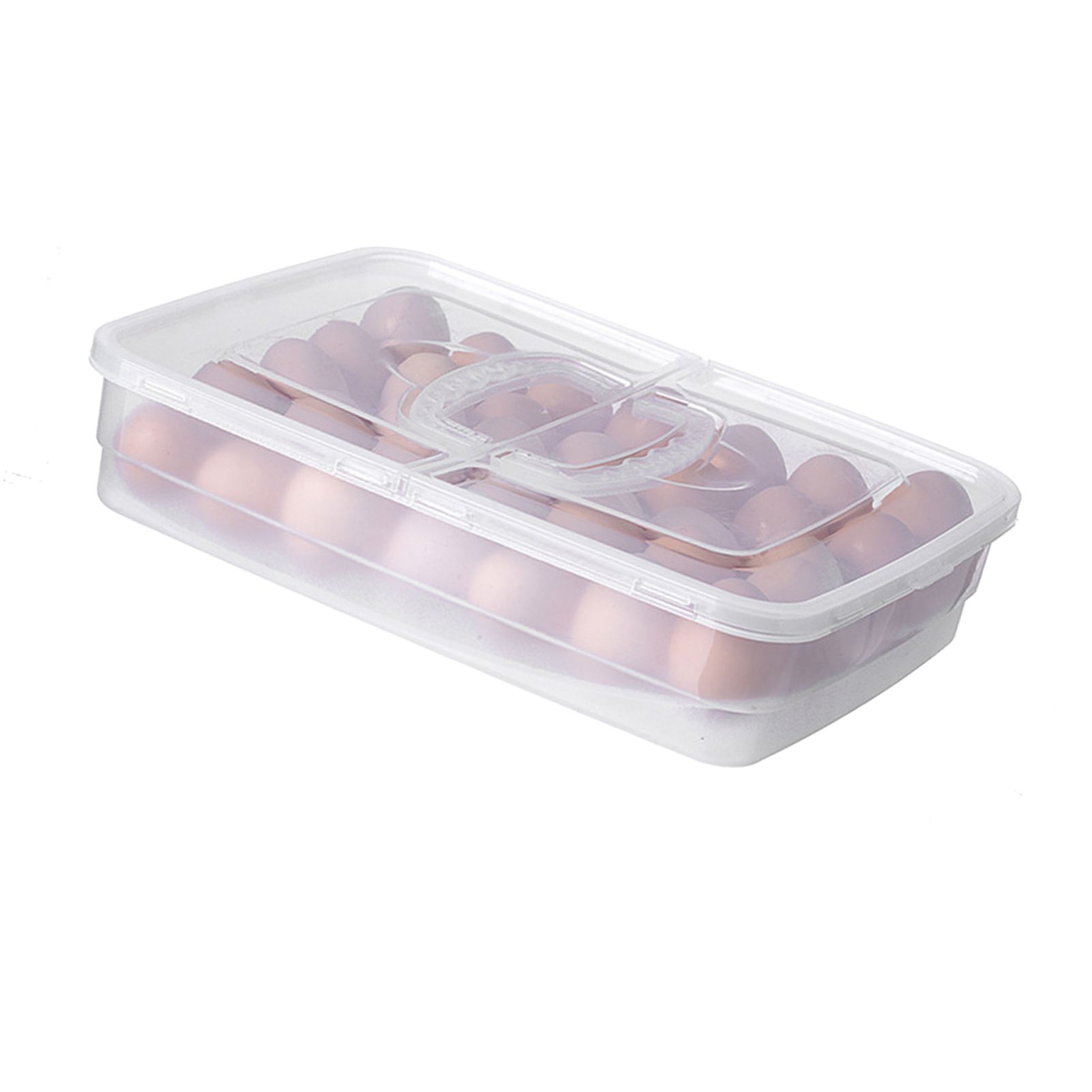 Portable Egg Storage Box 34 Grids Plastic Egg Storage Carrier with Handle for view 4