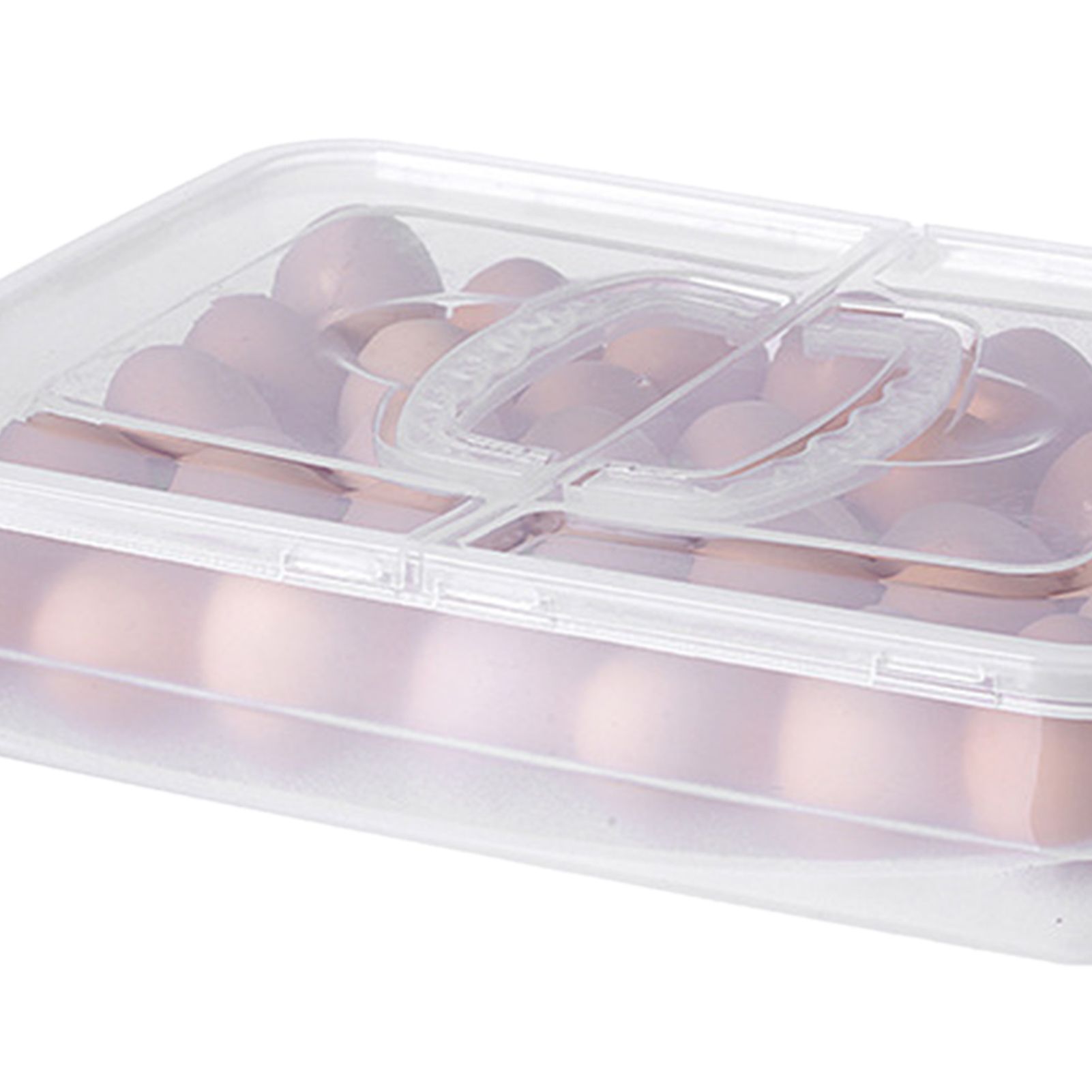 Portable Egg Storage Box 34 Grids Plastic Egg Storage Carrier with Handle for view 5