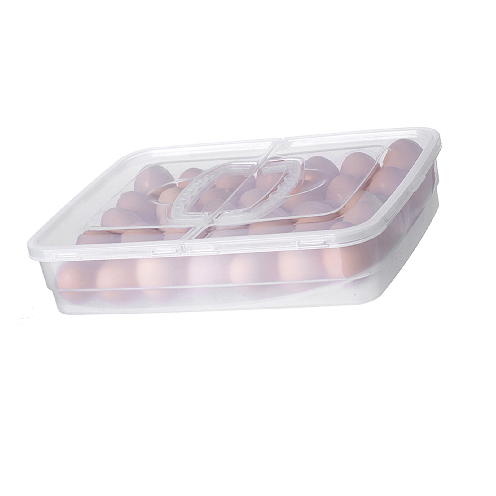 Portable Egg Storage Box 34 Grids Plastic Egg Storage Carrier with Handle for view 6
