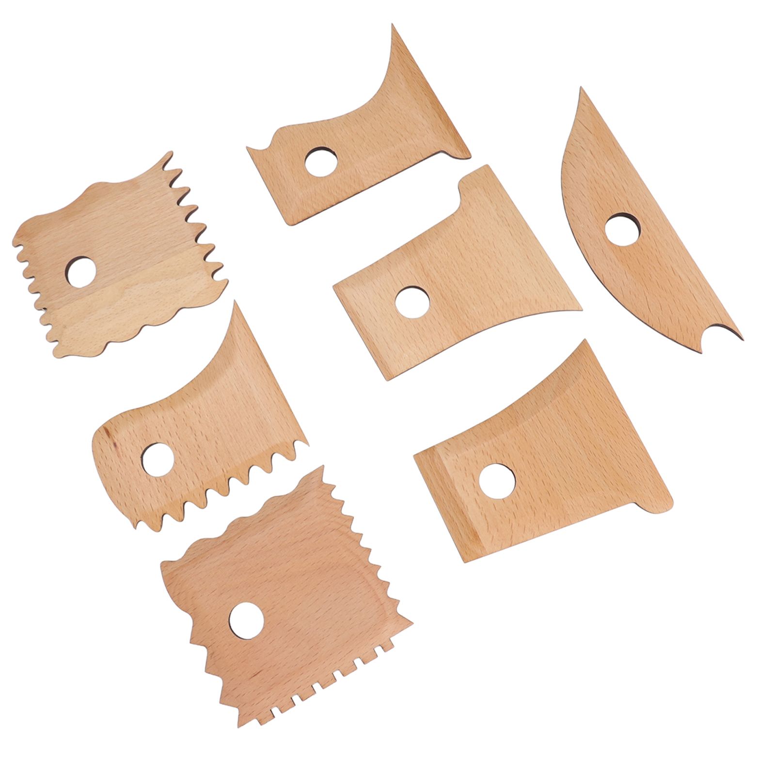 7PCS Pottery Foot Shaper Tools Beech Wood Polished Pottery Ribs Trimming Tools view 6