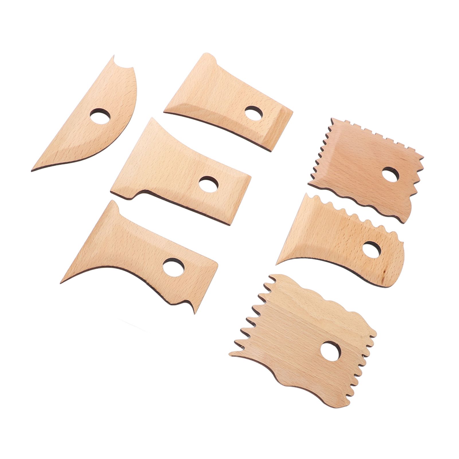 7PCS Pottery Foot Shaper Tools Beech Wood Polished Pottery Ribs Trimming Tools view 8