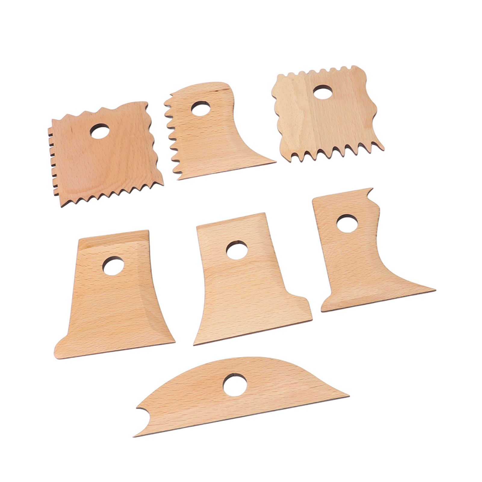 7PCS Pottery Foot Shaper Tools Beech Wood Polished Pottery Ribs Trimming Tools view 11