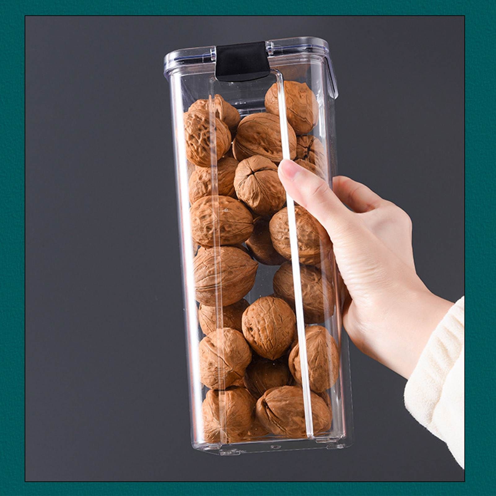 Food Storage Container 1800ml PET PP Stackable Transparent Sealed Dry Food view 6