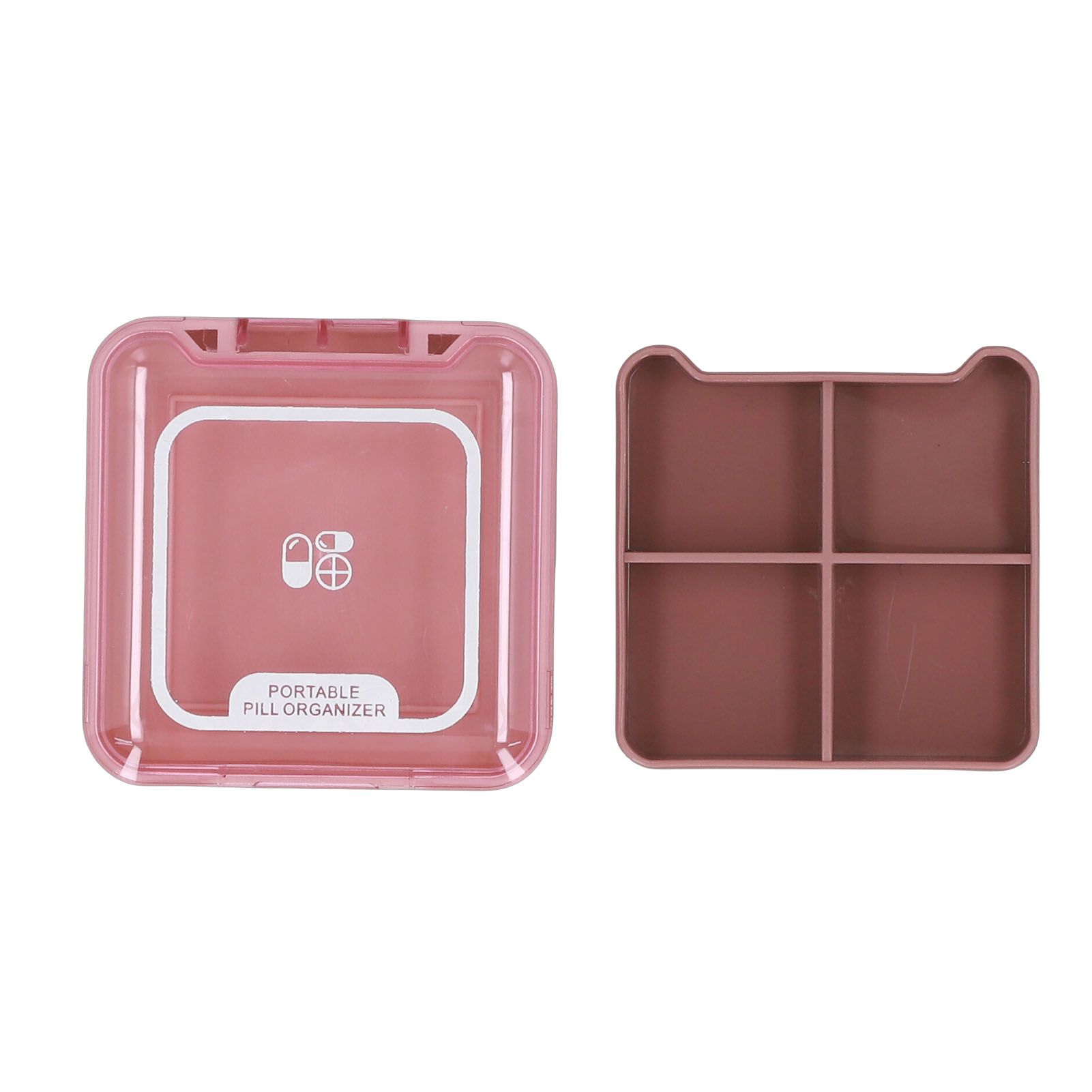 Portable Medicine Box Organizer Small Storage Case for Travel Red view 2