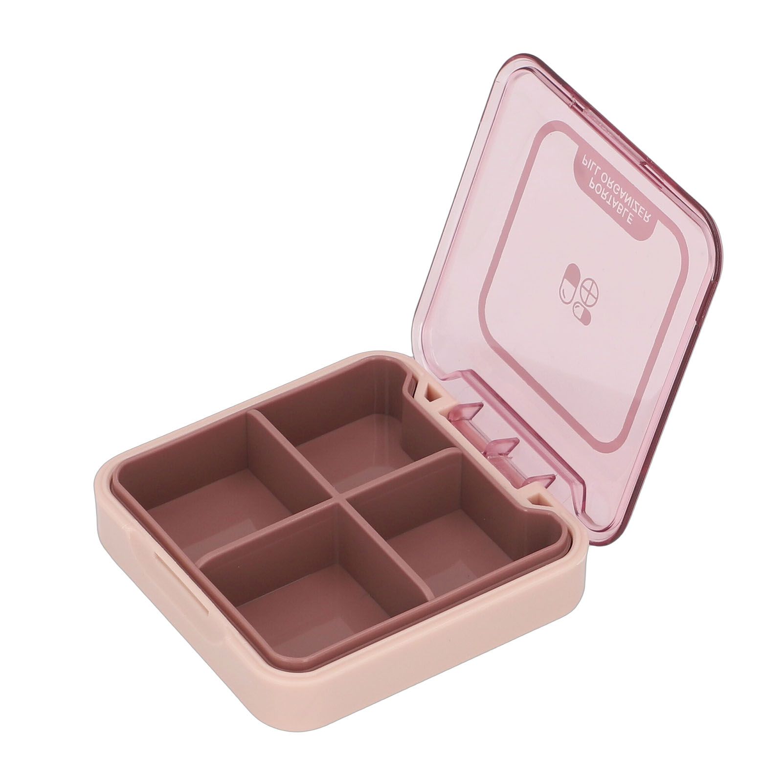 Portable Medicine Box Organizer Small Storage Case for Travel Red view 3