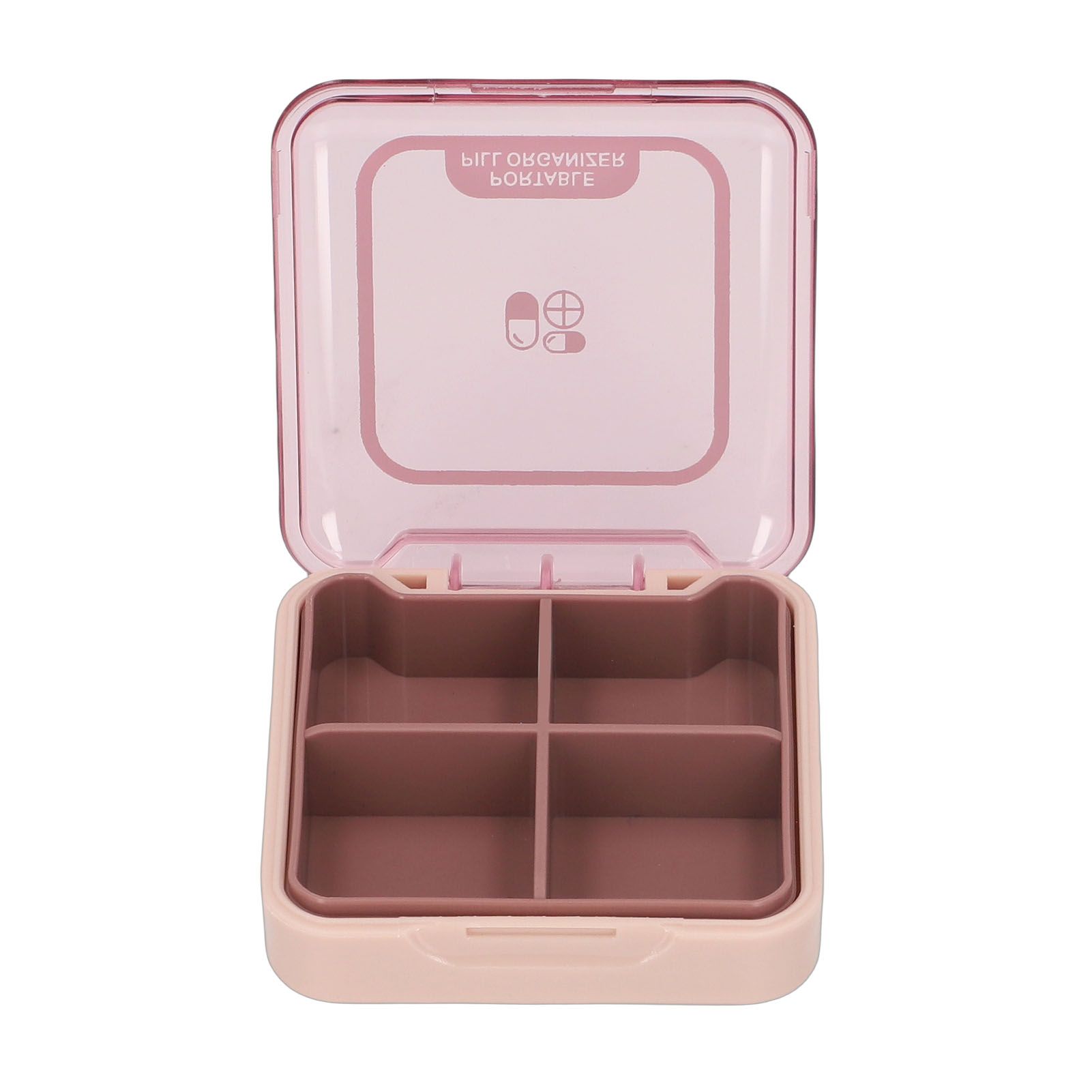 Portable Medicine Box Organizer Small Storage Case for Travel Red view 4