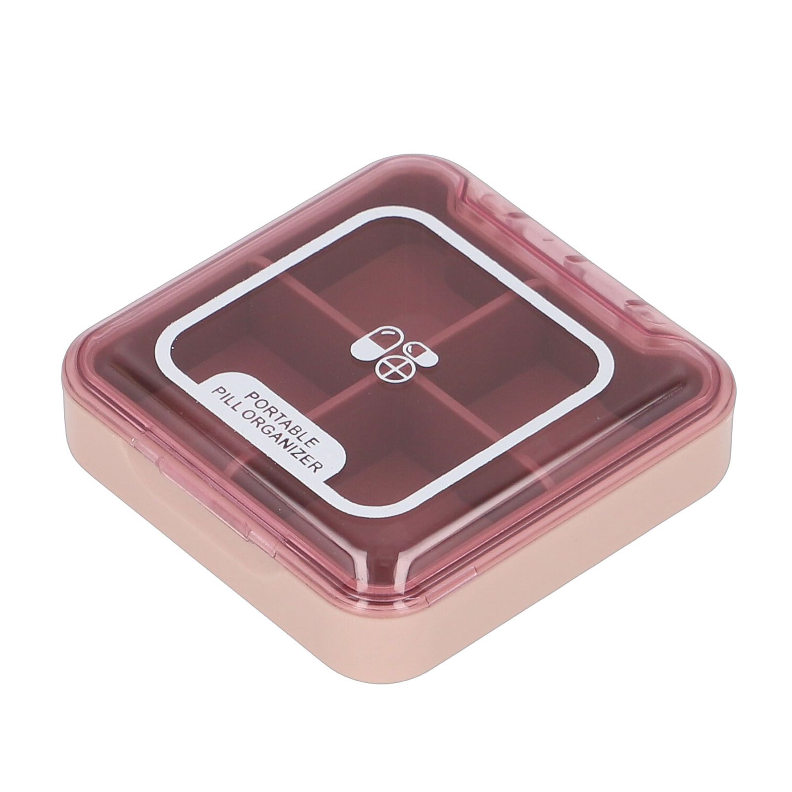 Portable Medicine Box Organizer Small Storage Case for Travel Red view 5