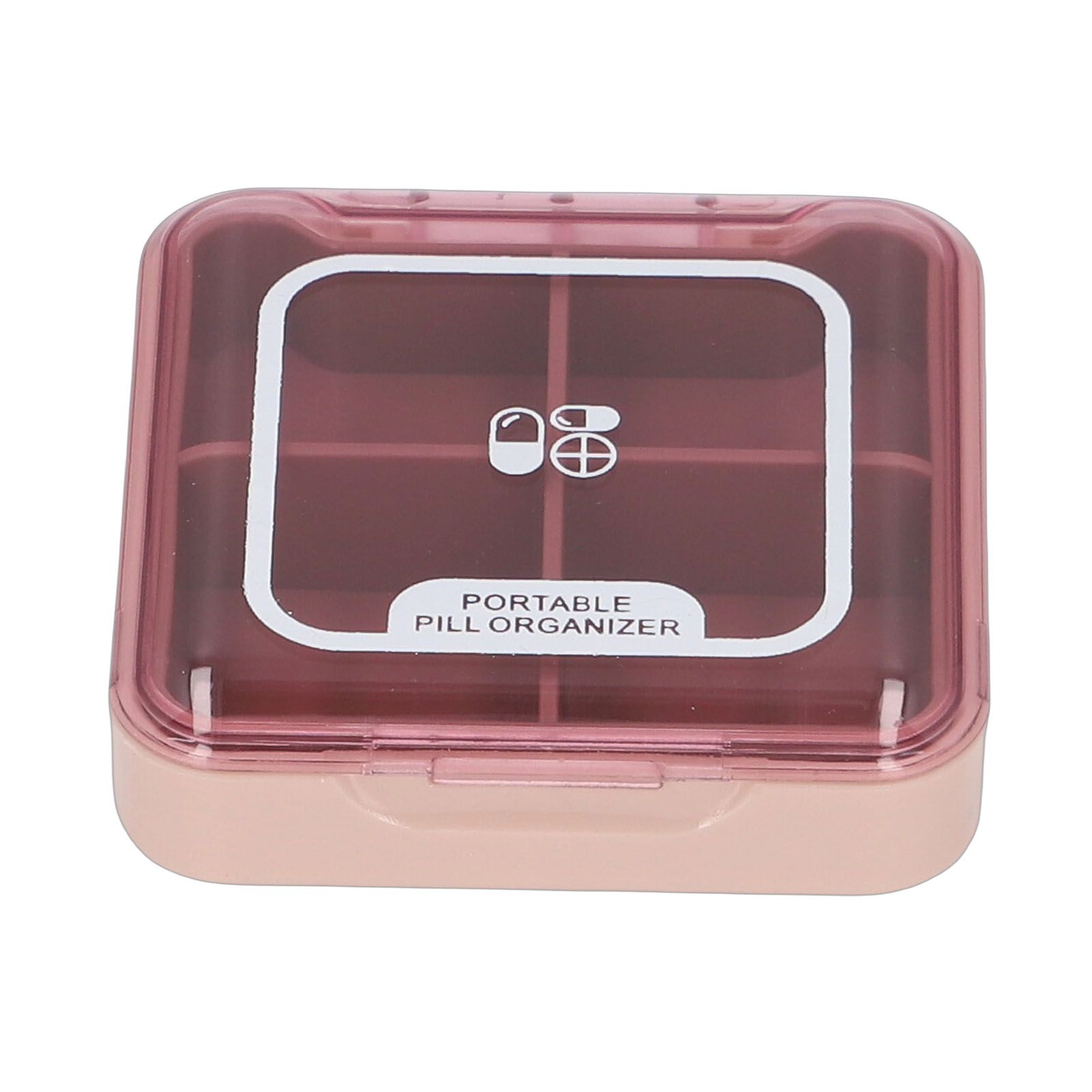 Portable Medicine Box Organizer Small Storage Case for Travel Red view 6
