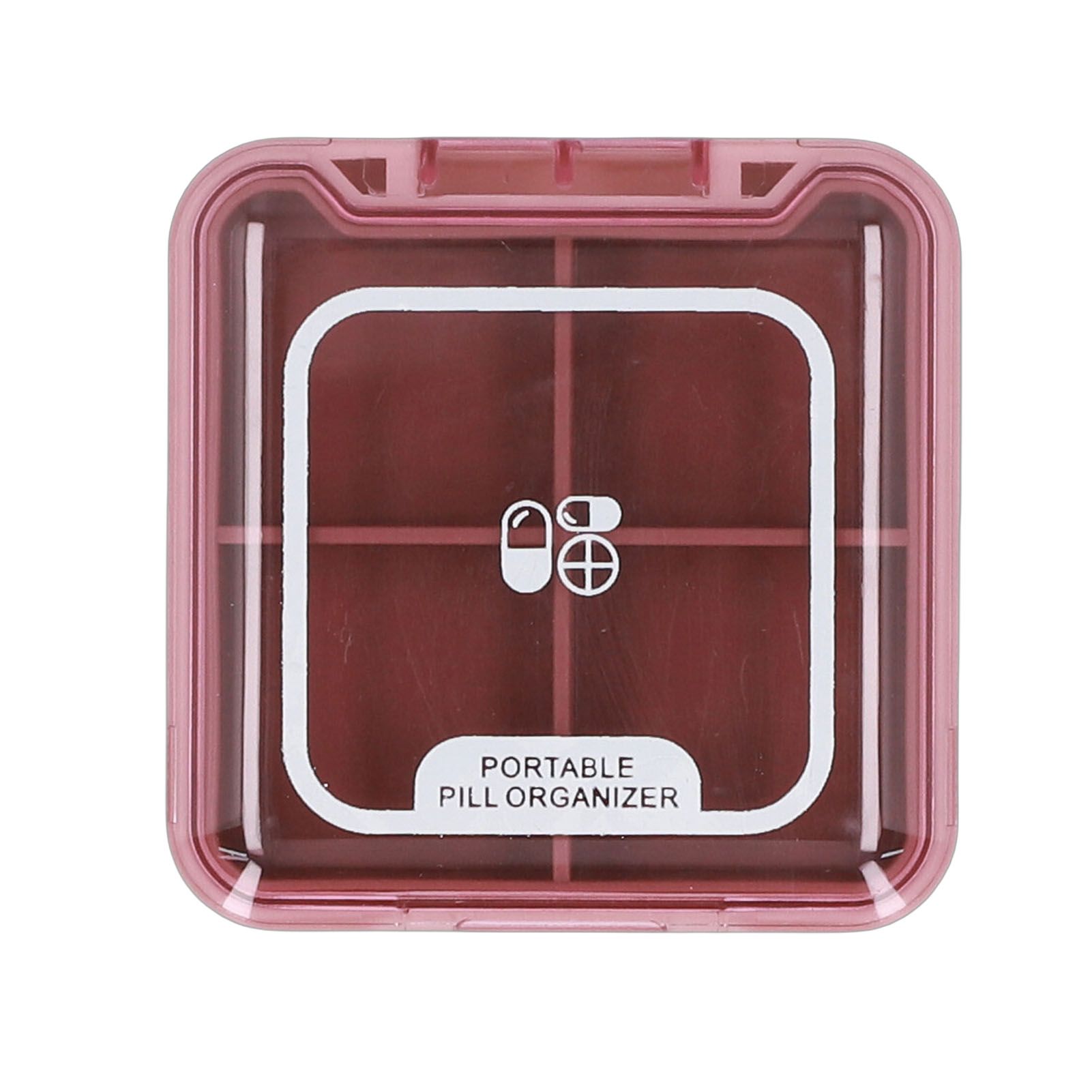Portable Medicine Box Organizer Small Storage Case for Travel Red view 7
