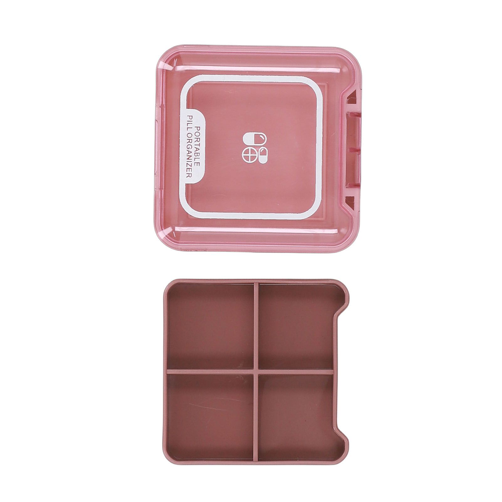 Portable Medicine Box Organizer Small Storage Case for Travel Red view 8