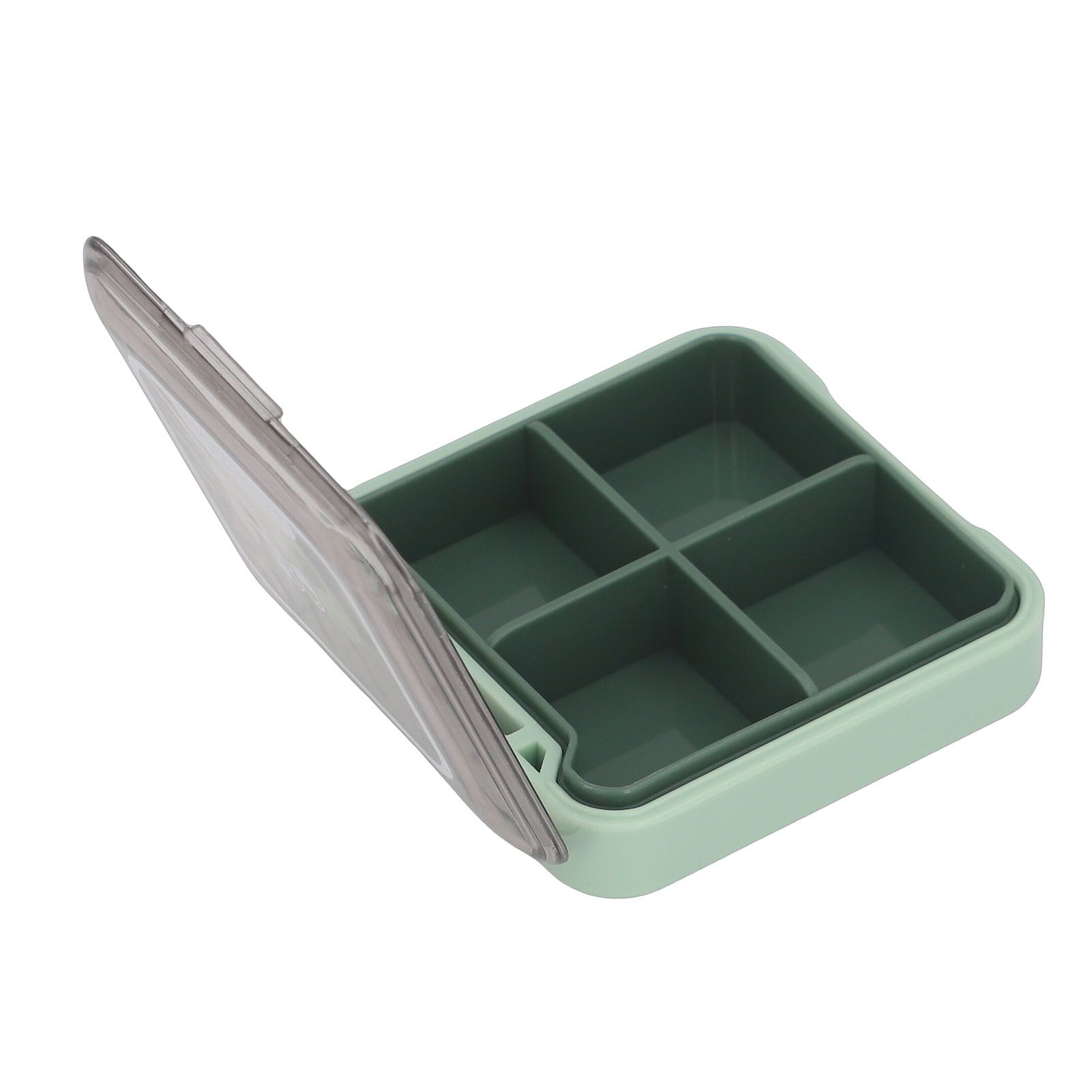 Portable Medicine Box Organizer Small Storage Case for Travel Green view 3