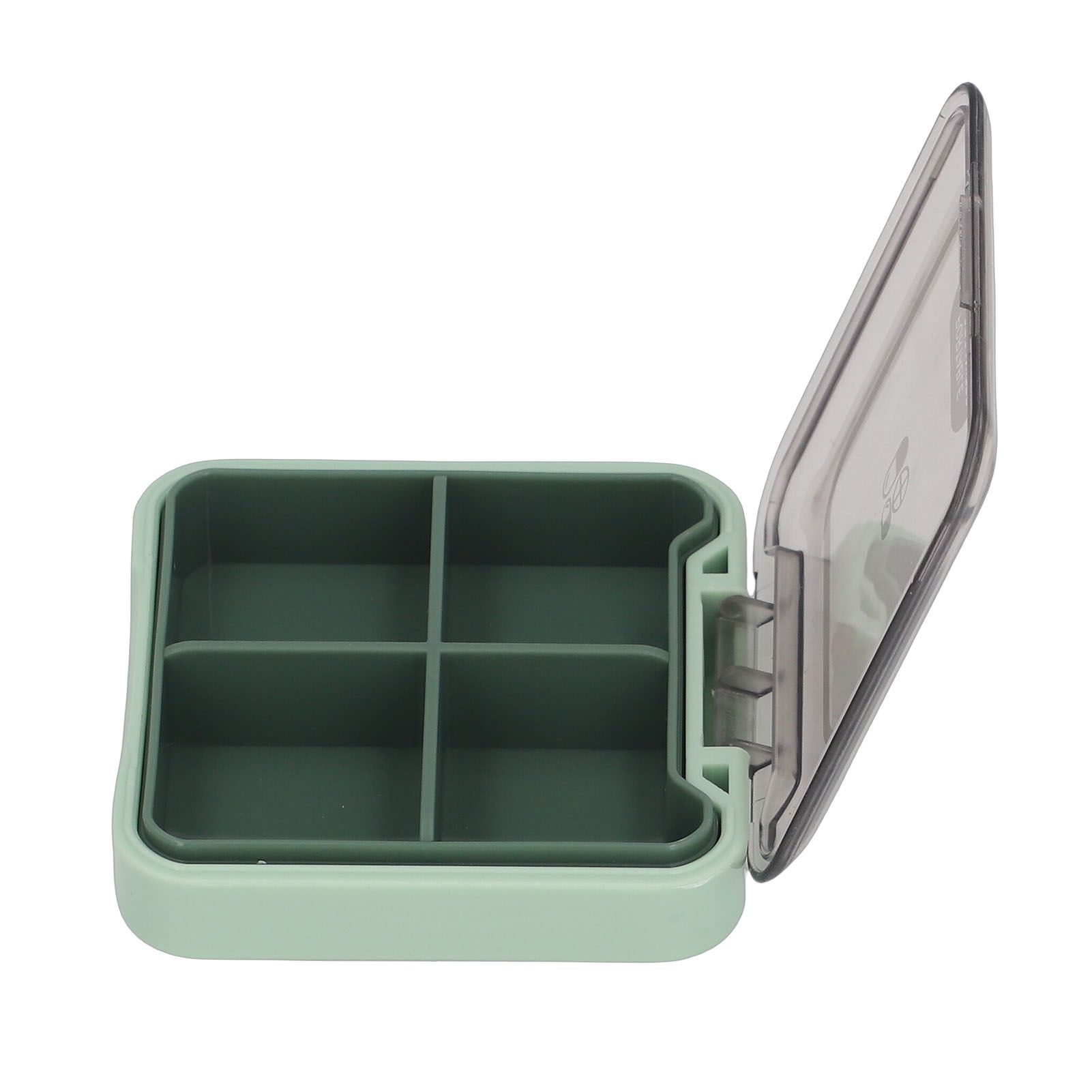 Portable Medicine Box Organizer Small Storage Case for Travel Green view 4