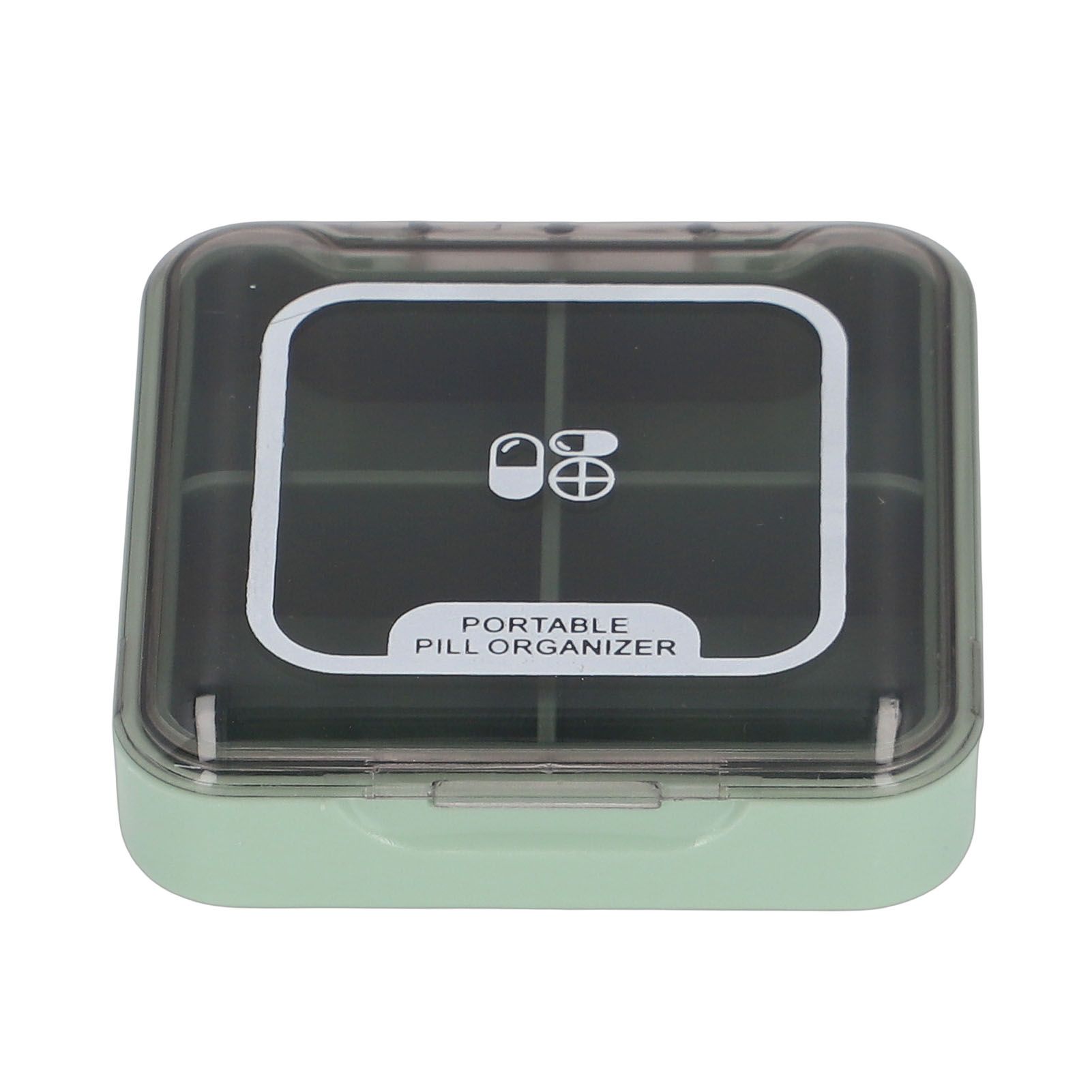 Portable Medicine Box Organizer Small Storage Case for Travel Green view 8