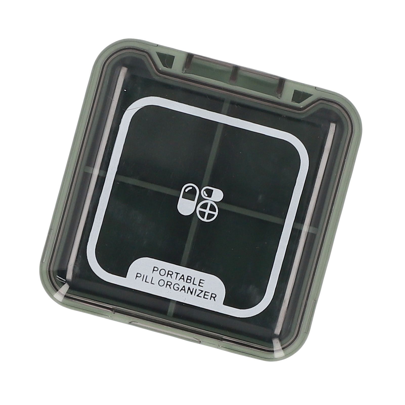Portable Medicine Box Organizer Small Storage Case for Travel Green view 9
