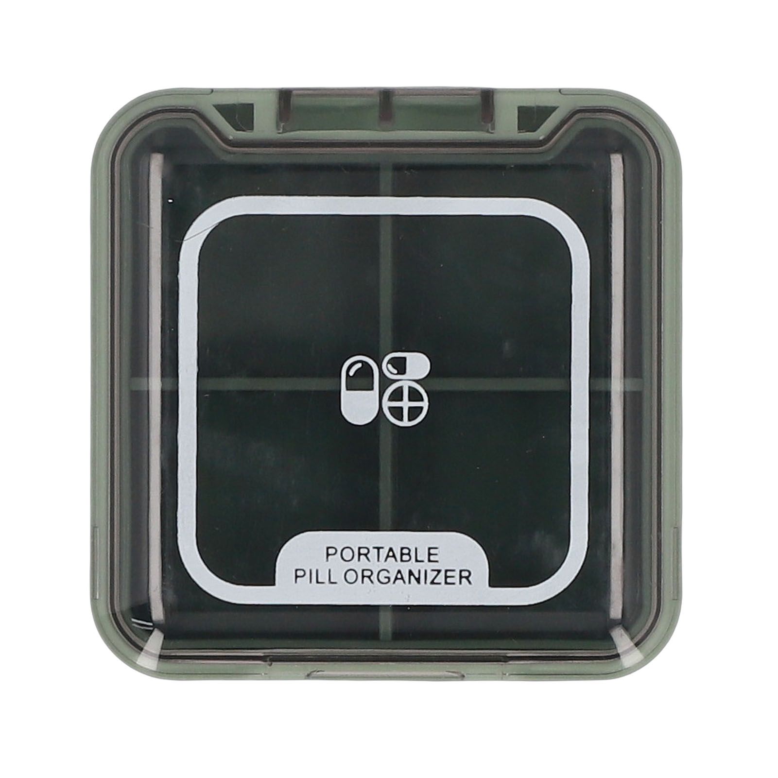 Portable Medicine Box Organizer Small Storage Case for Travel Green view 10