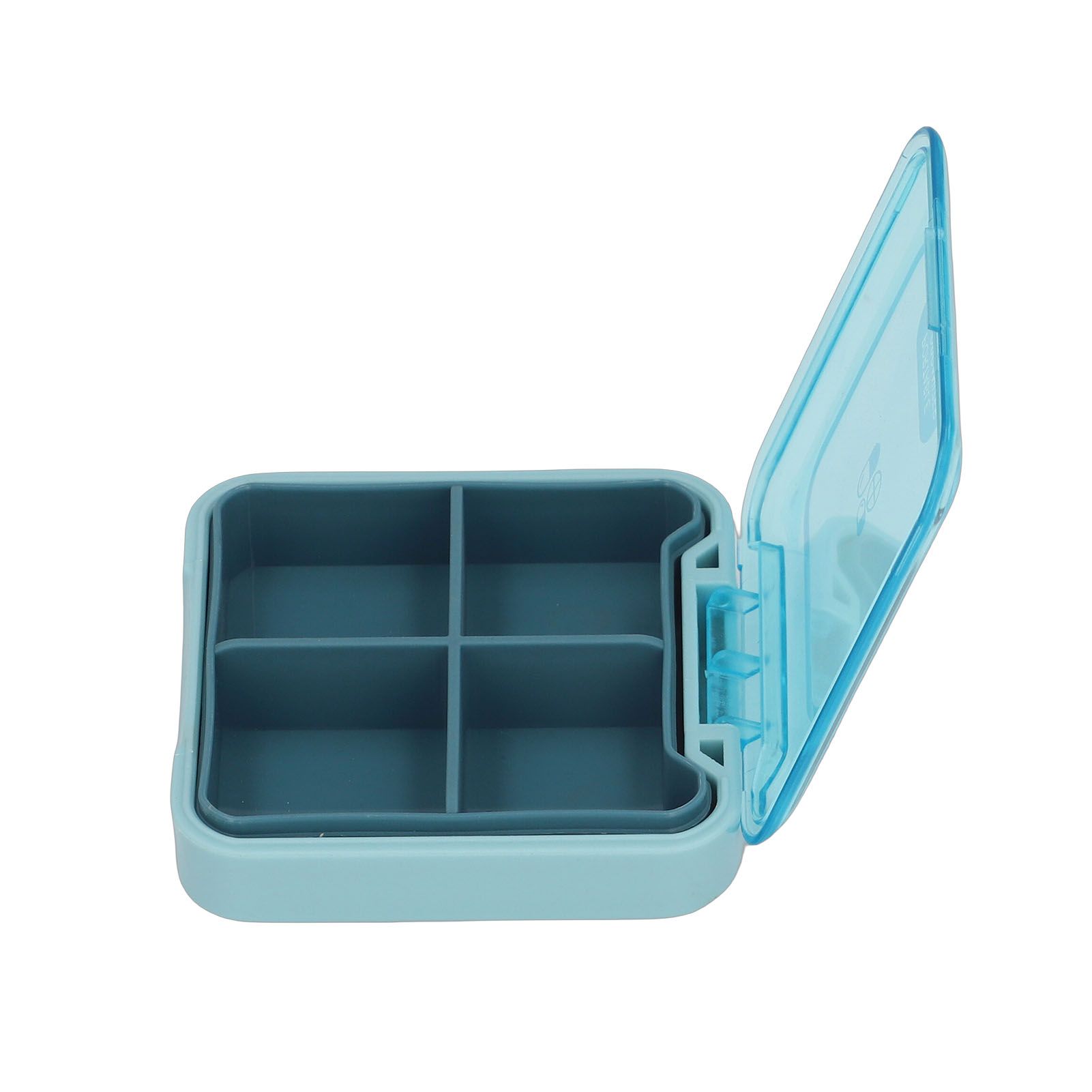 Portable Medicine Box Organizer Small Storage Case for Travel Blue view 3