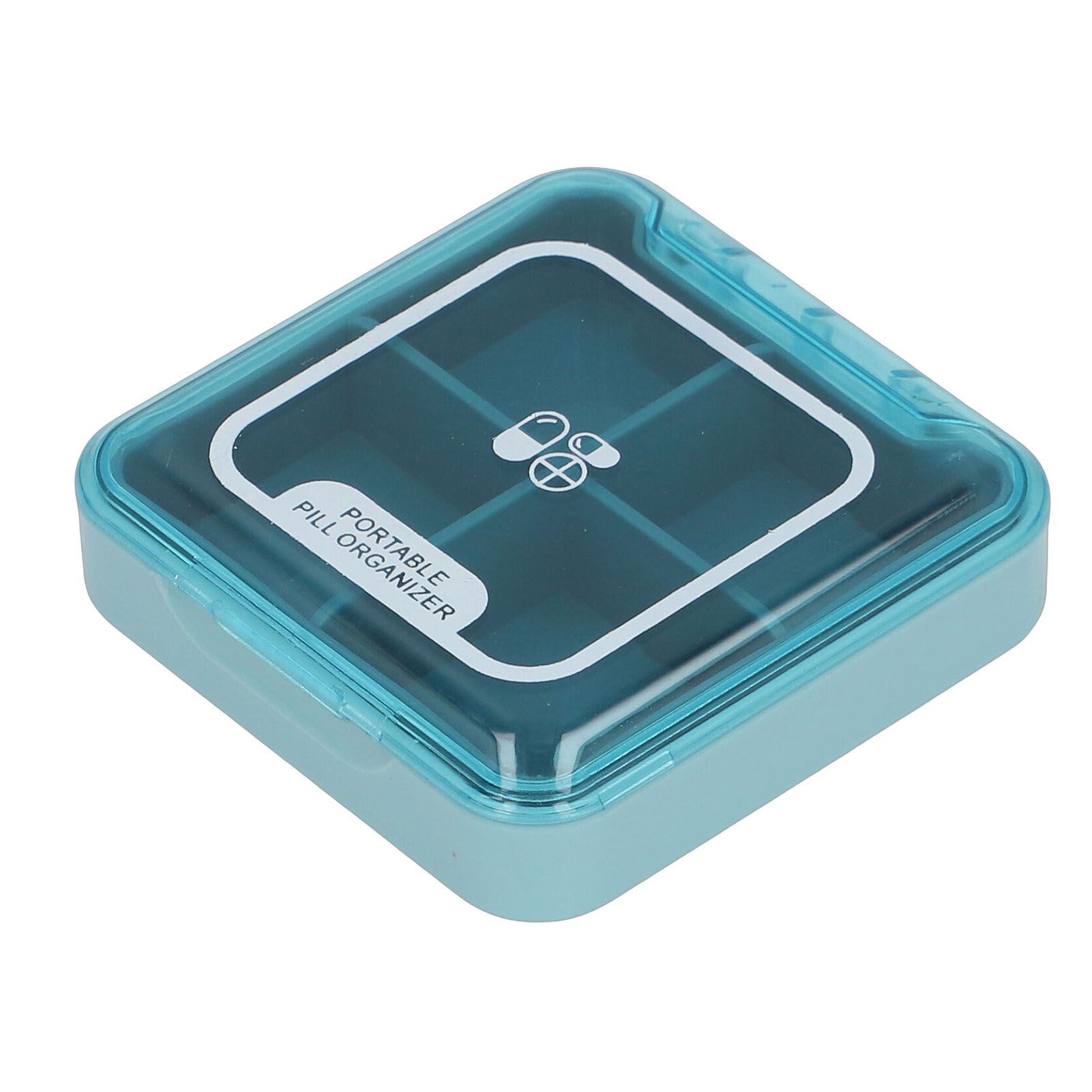 Portable Medicine Box Organizer Small Storage Case for Travel Blue view 7