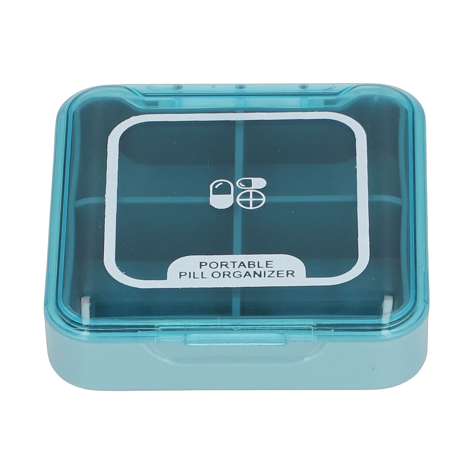 Portable Medicine Box Organizer Small Storage Case for Travel Blue view 8