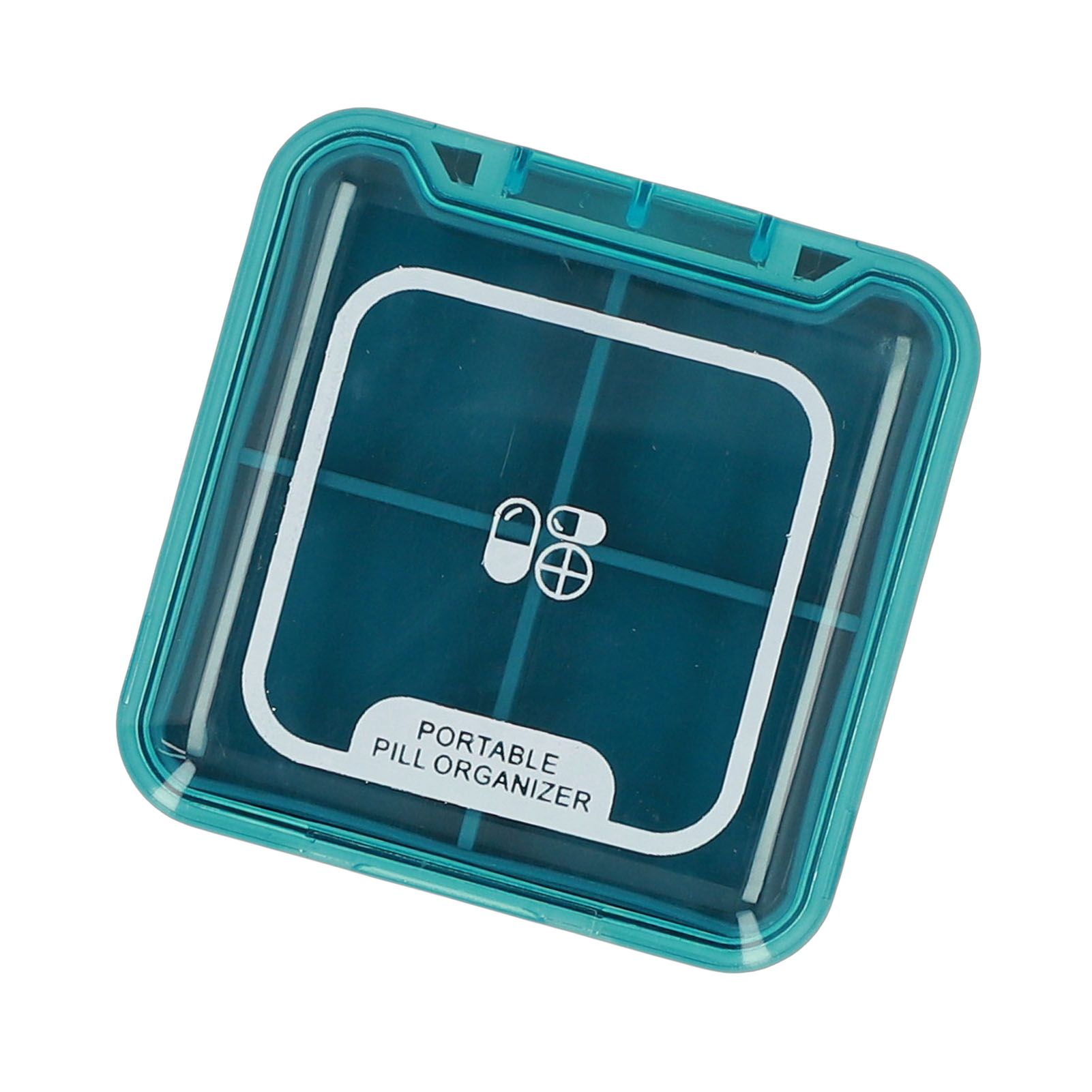 Portable Medicine Box Organizer Small Storage Case for Travel Blue view 9