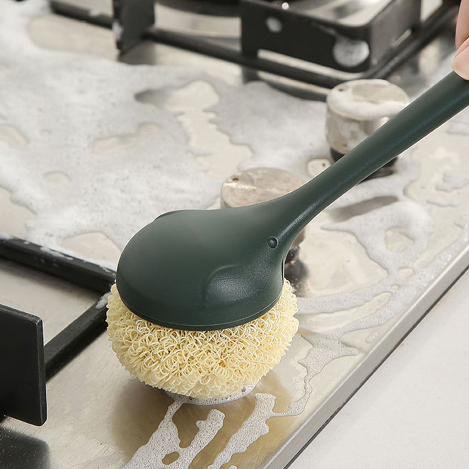 Long Handle Dish Brush with Replaceable Brush Head Soft Flexible Portable view 8